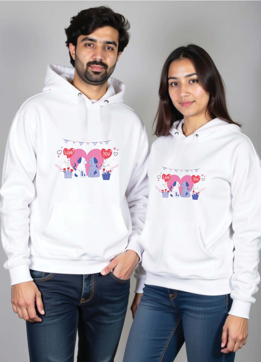 Matching Hoodie Set with “The One My Heart Beats For” Printed Across Both