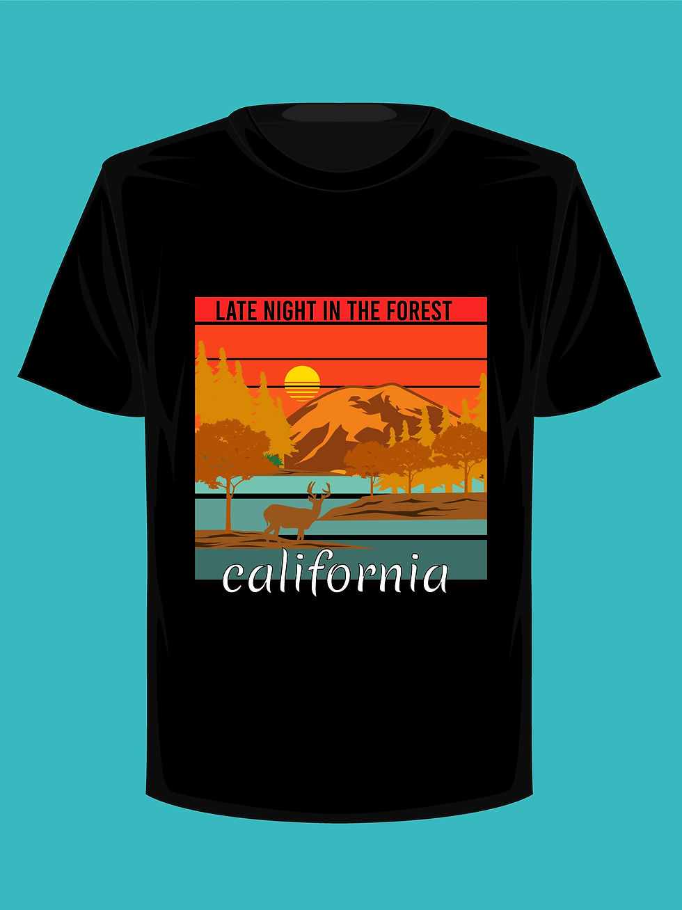 late night in the forest california graphic printed t shirts california printed