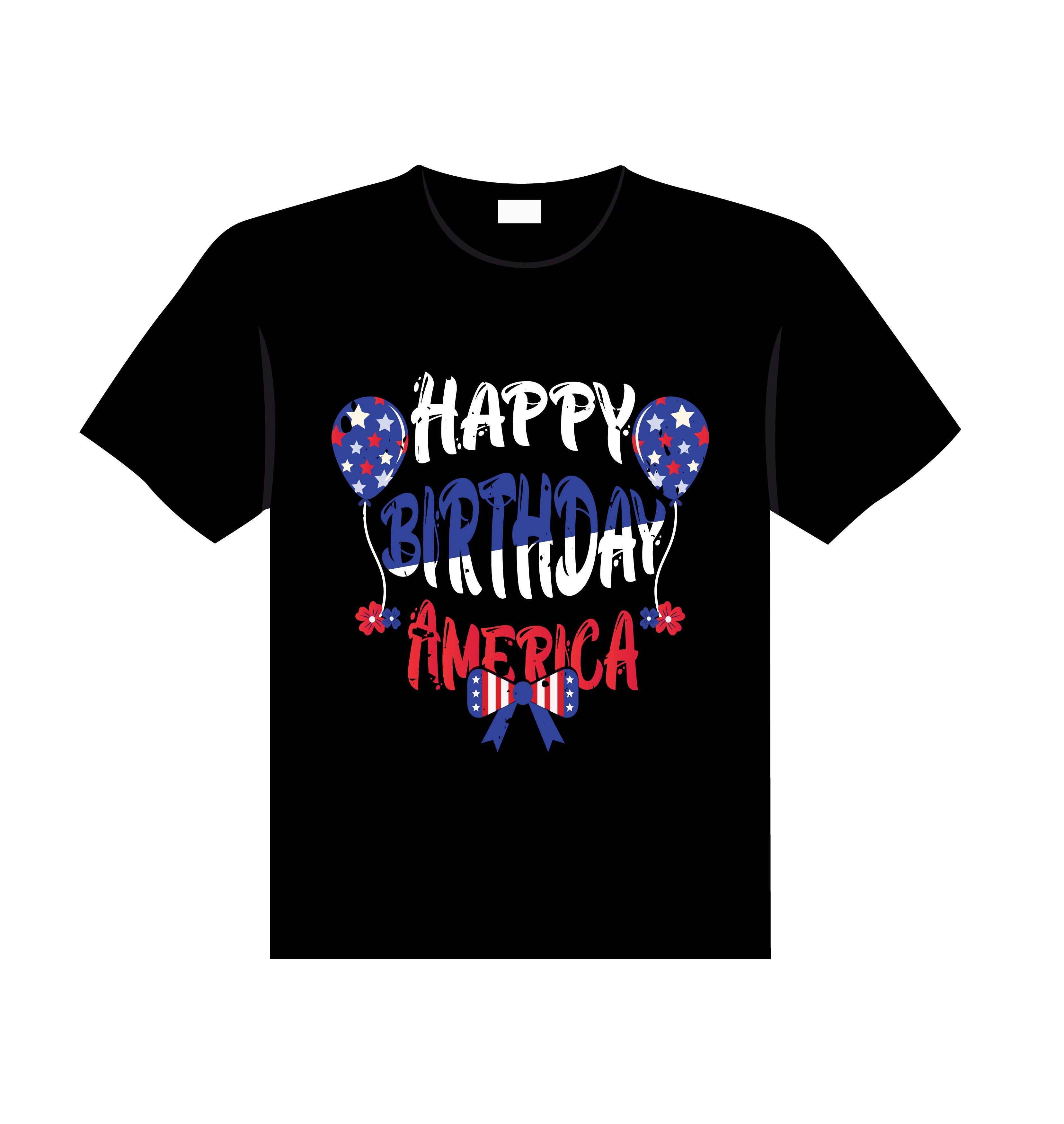 Happy birthday america typography t shirt