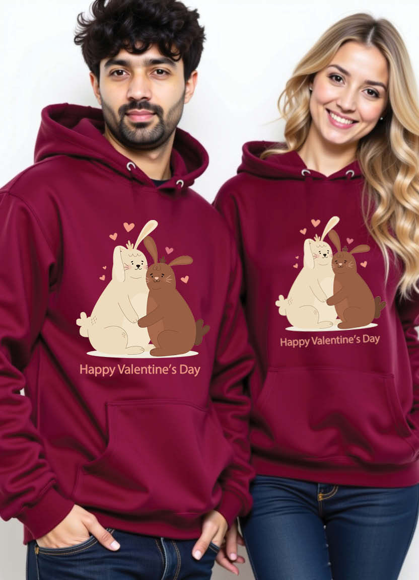 Thumbnail: Matching Love Hoodies with “Together We Are Stronger” Motivational Romance Print