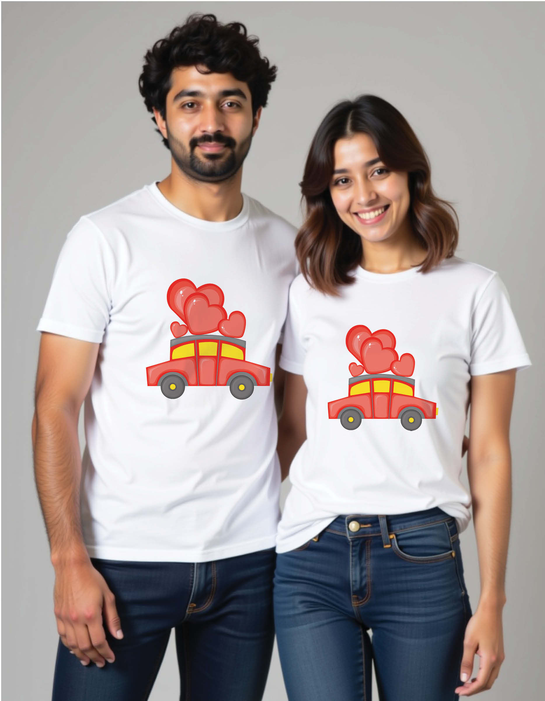 Gentle Deer Thanksgiving Couple Matching T-Shirts for Grateful Hearts
