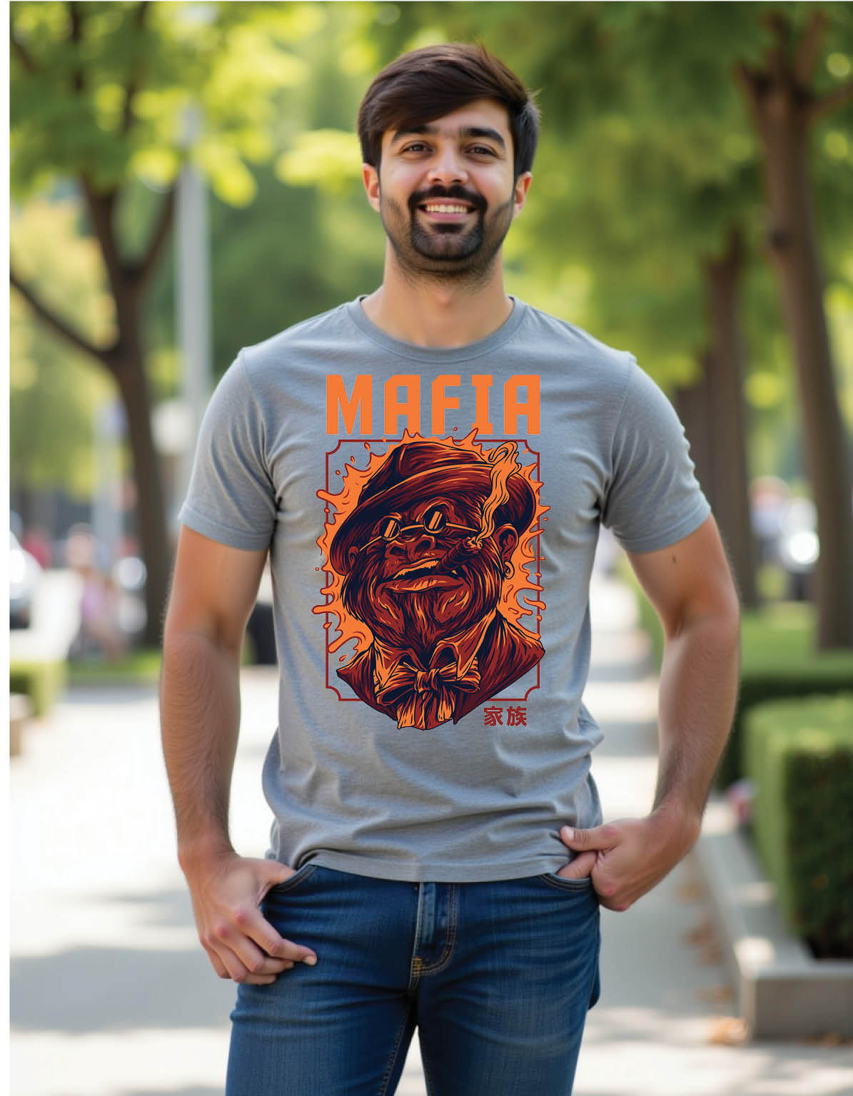 Urban Rift Regular Fit T-Shirt with Cracked City Graphic Art