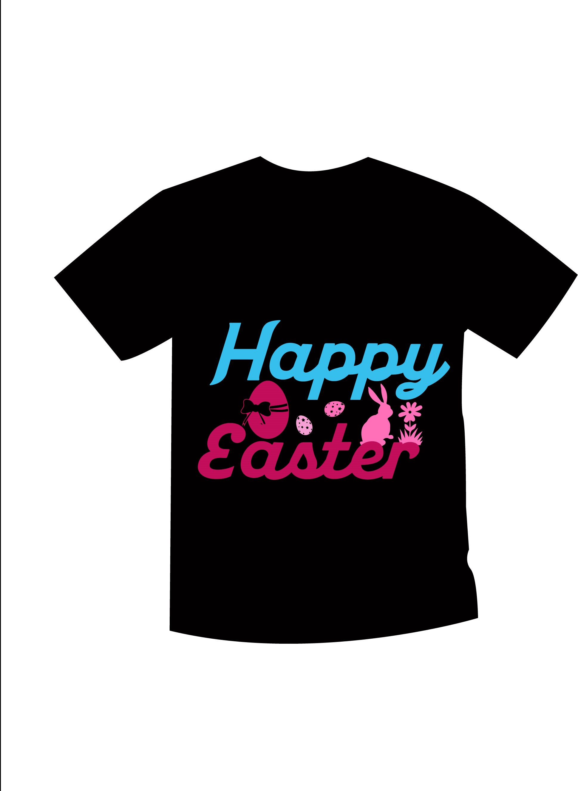happy easter typography printed t shirts