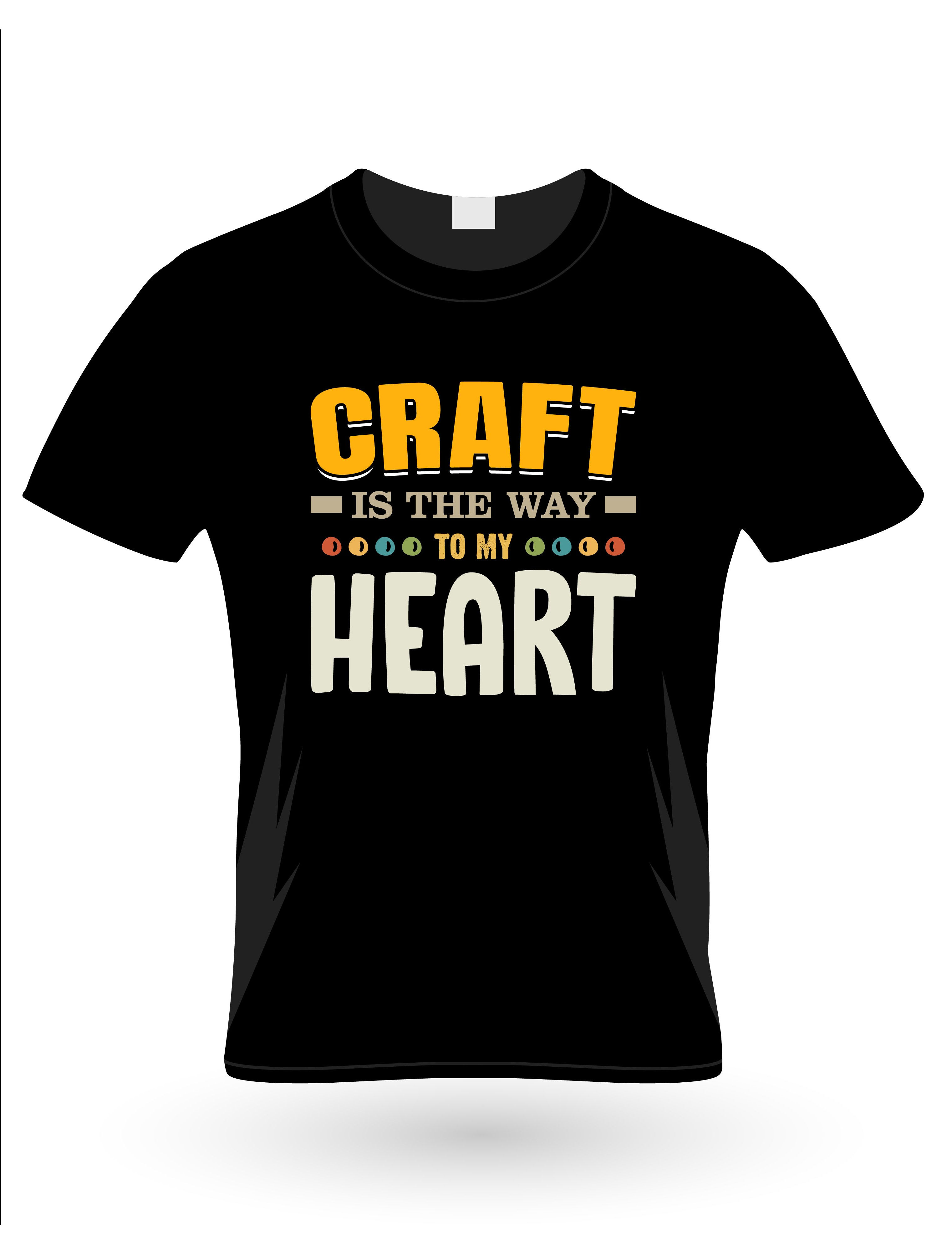 craft is the way to my heart graphic printed t shirt.