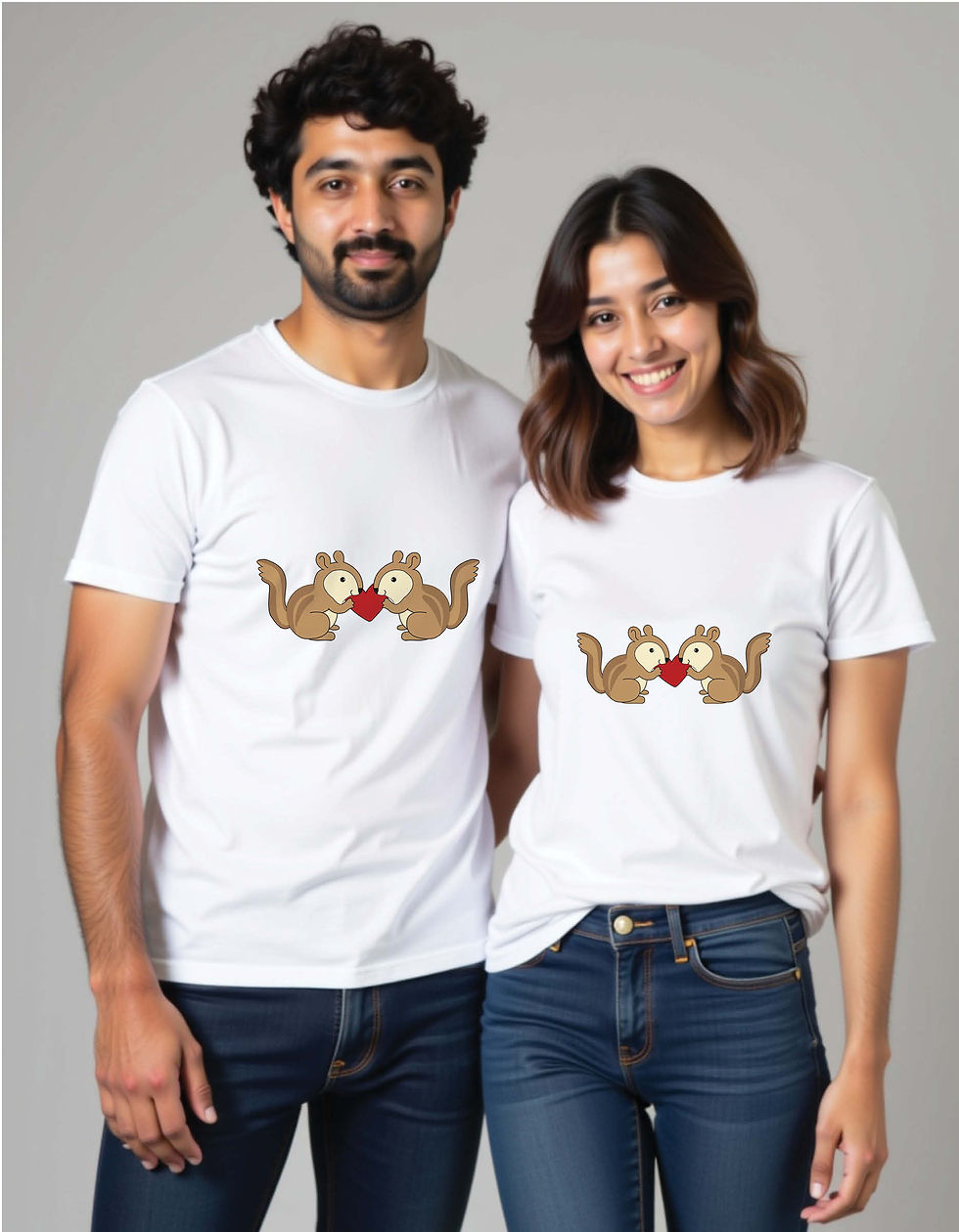 Thumbnail: Bubbly Platypus Odd Love Couple Matching T-Shirts for Quirky Hearts