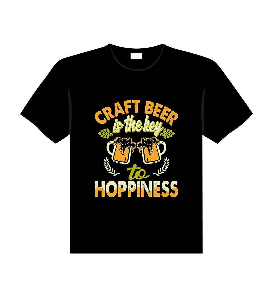 craft beer is the key to happyness graphic printed t shirt.