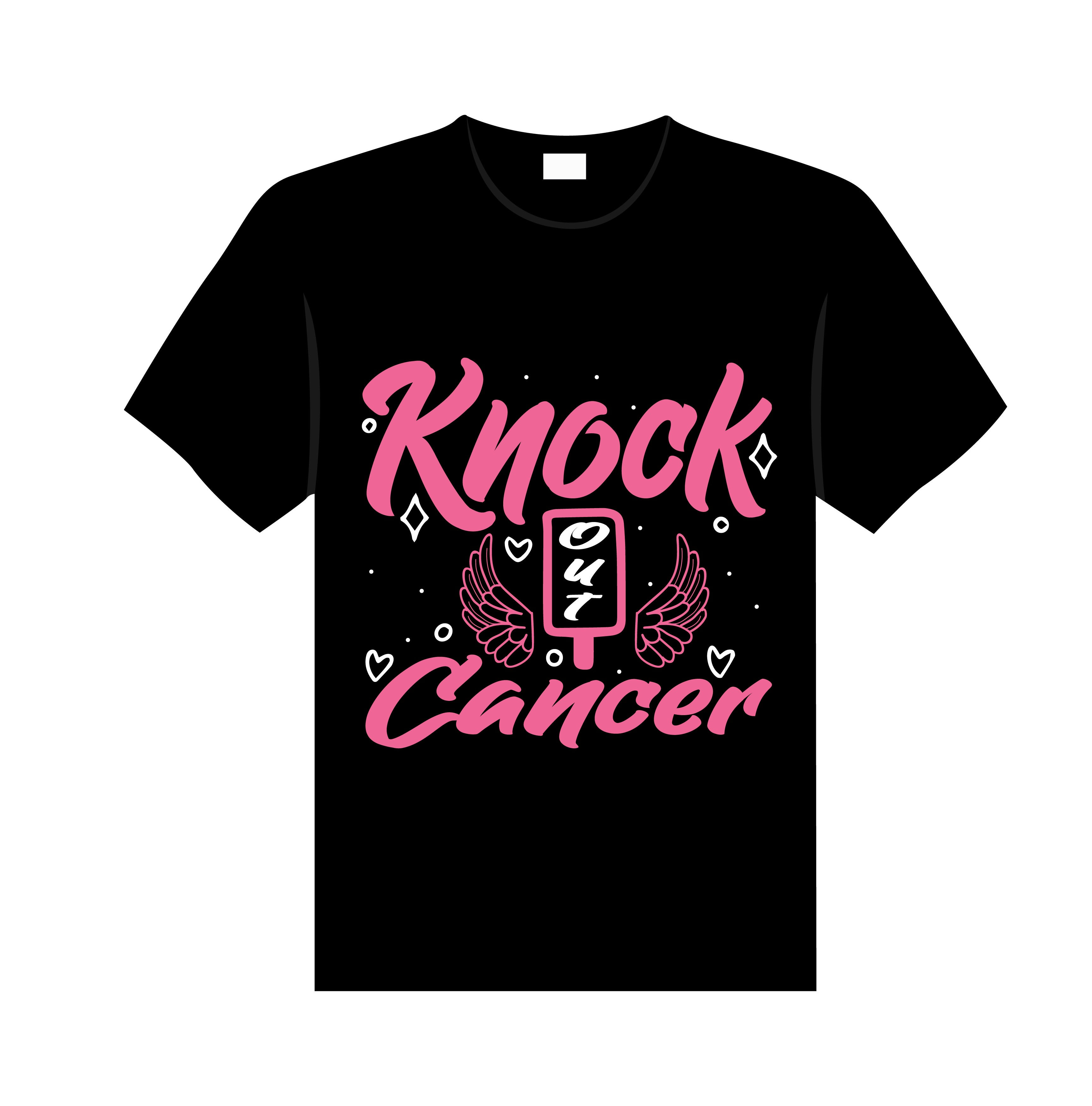 Knock out cancer typography printed t shirts