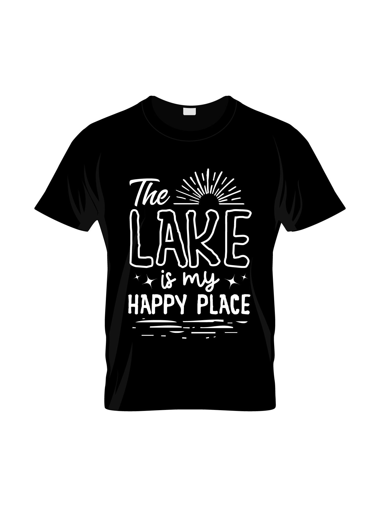 the lake is my happy life typography printed t shirts
