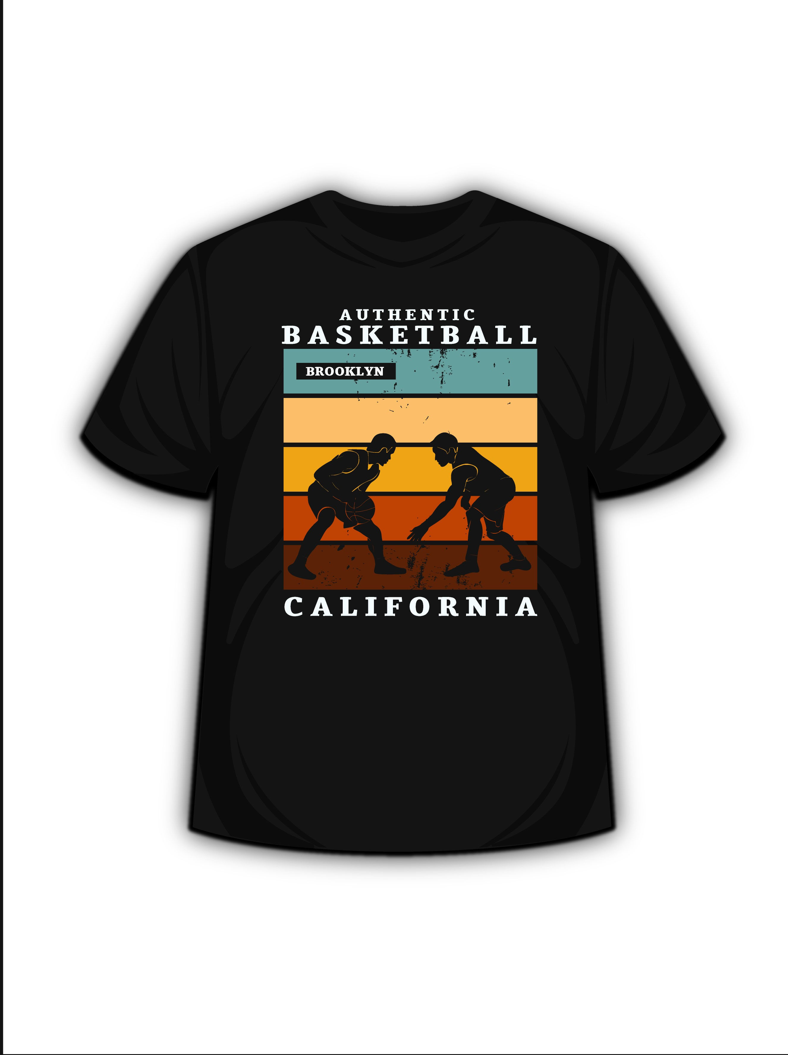 Authentic basketball california typography t shirt