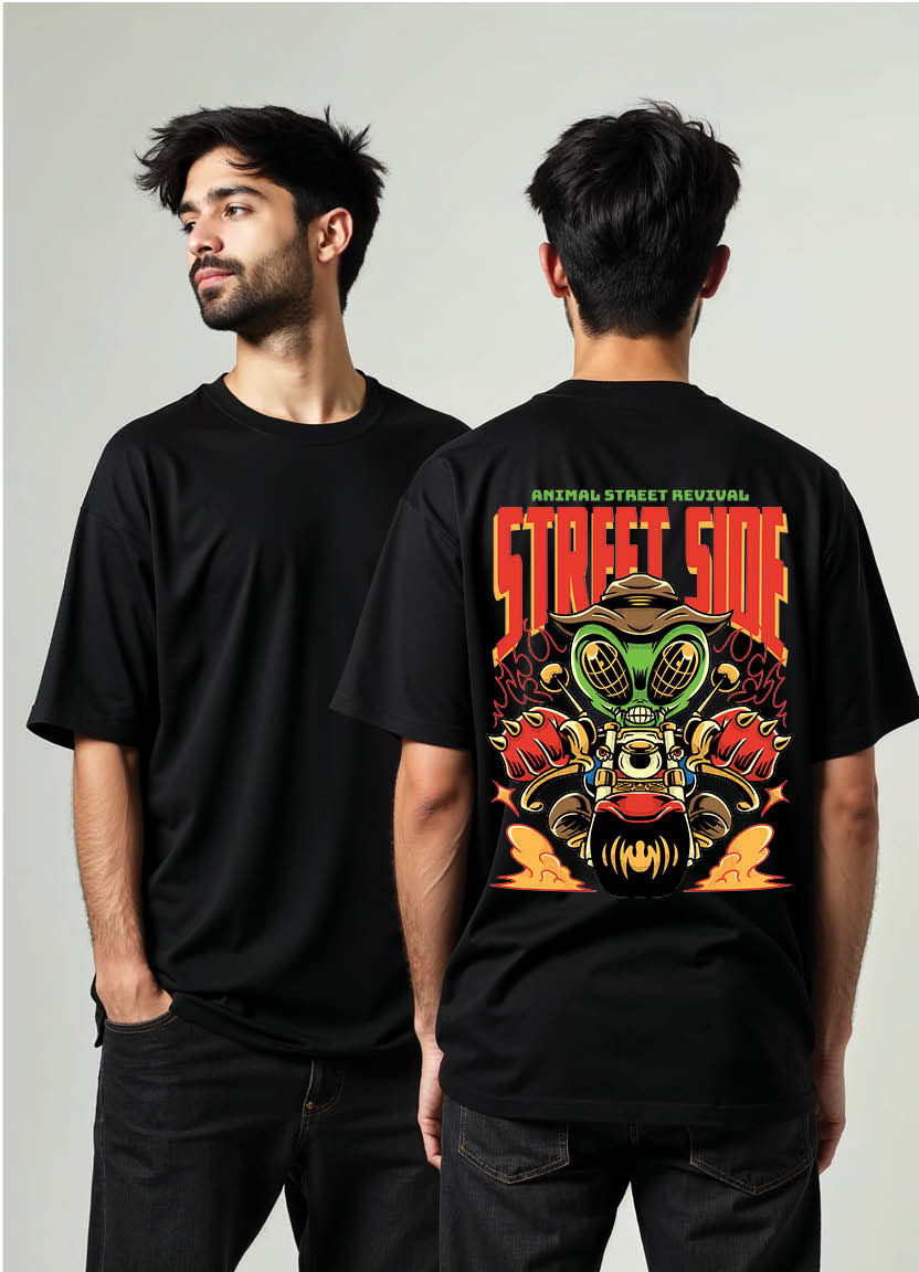 Pop Art Power Oversized T-Shirt with Bold Colors and Graphic Designs