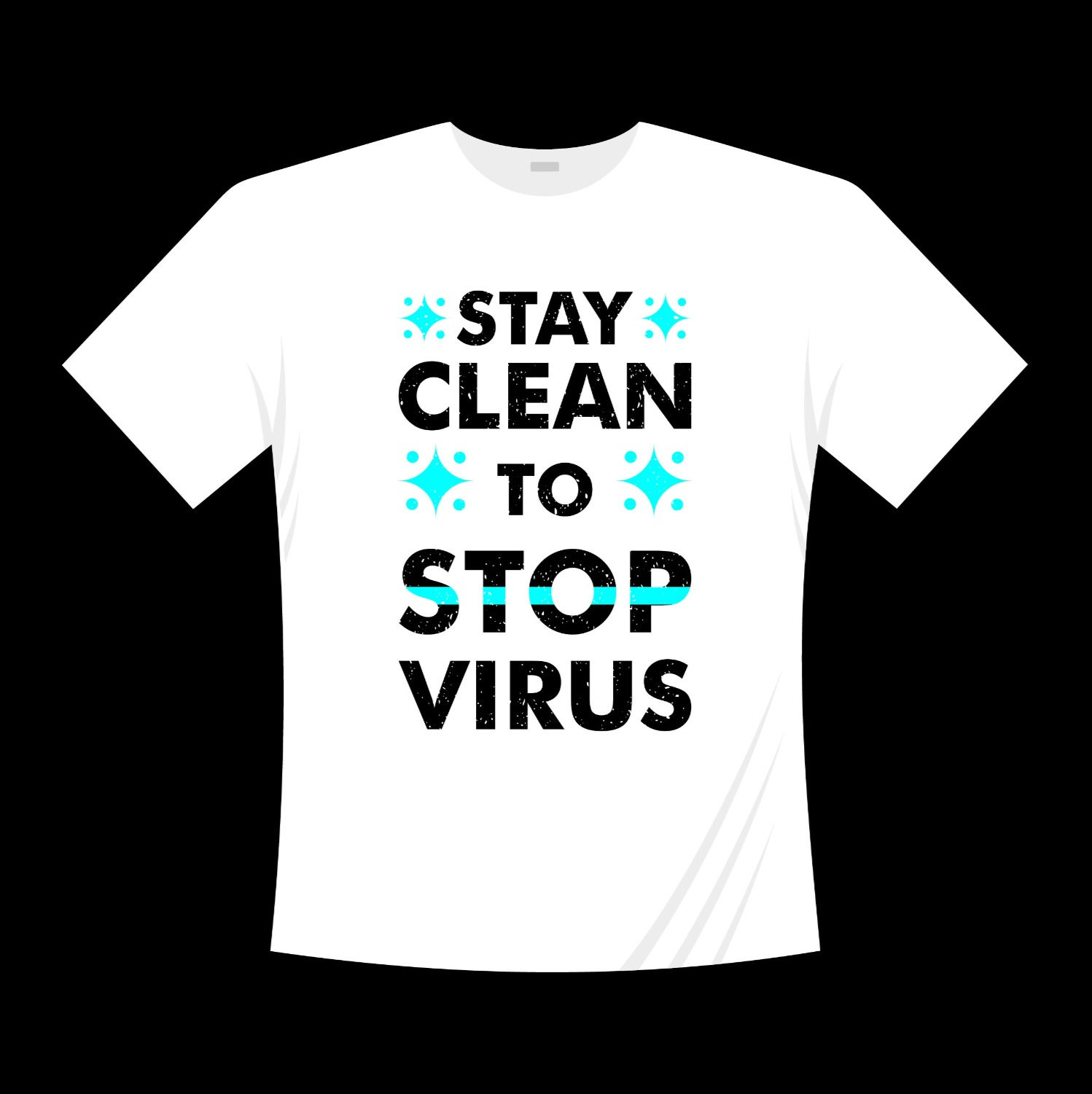 stay clean to stop virus typography printed t shirts