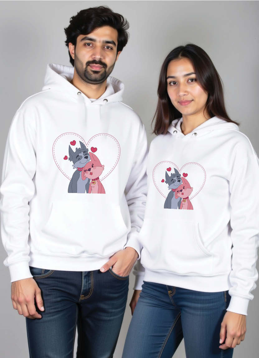 Printed Couple Hoodie Set with “Every Moment With You is a Gift” Design