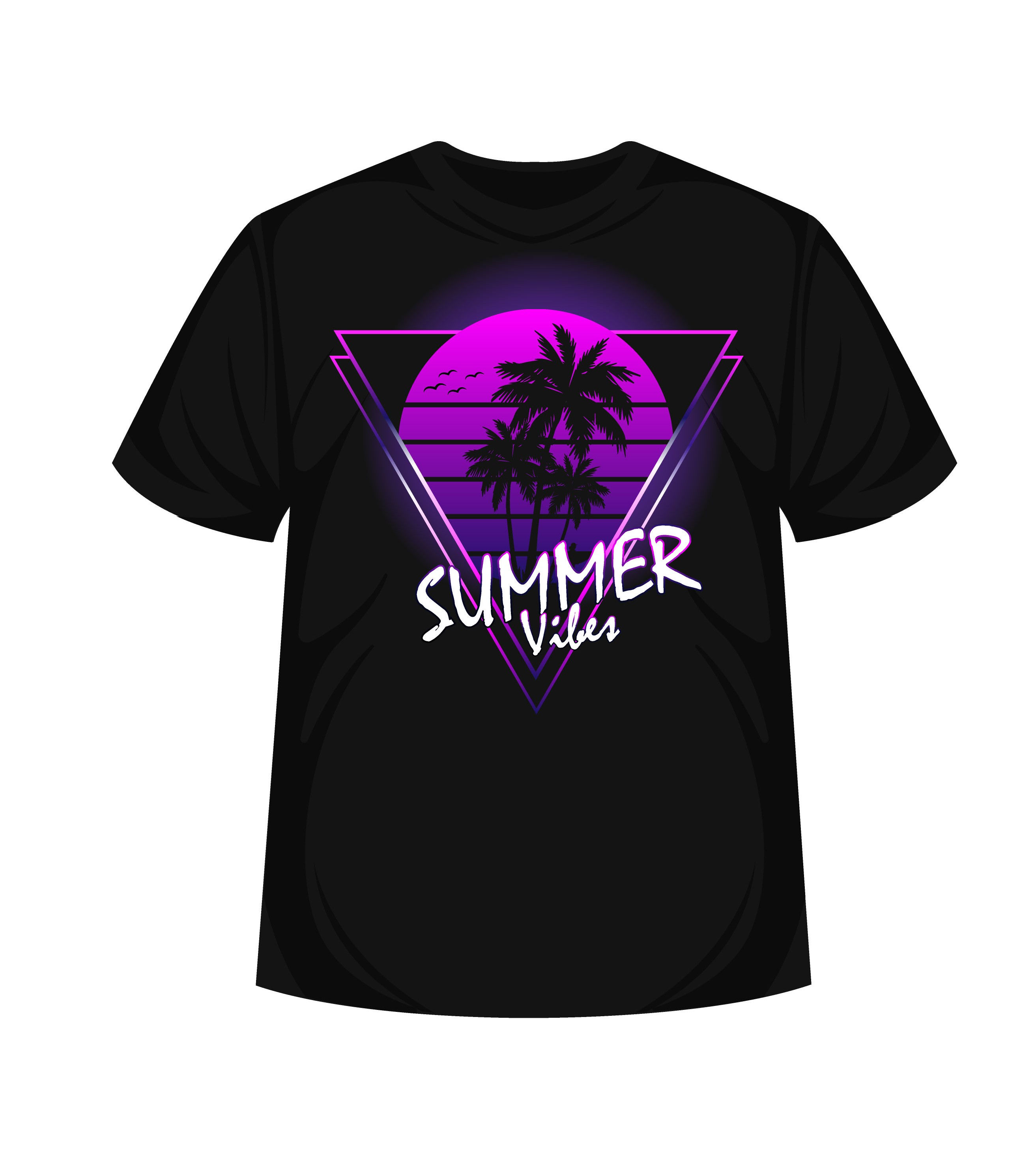 Summer vibes typography t shirt
