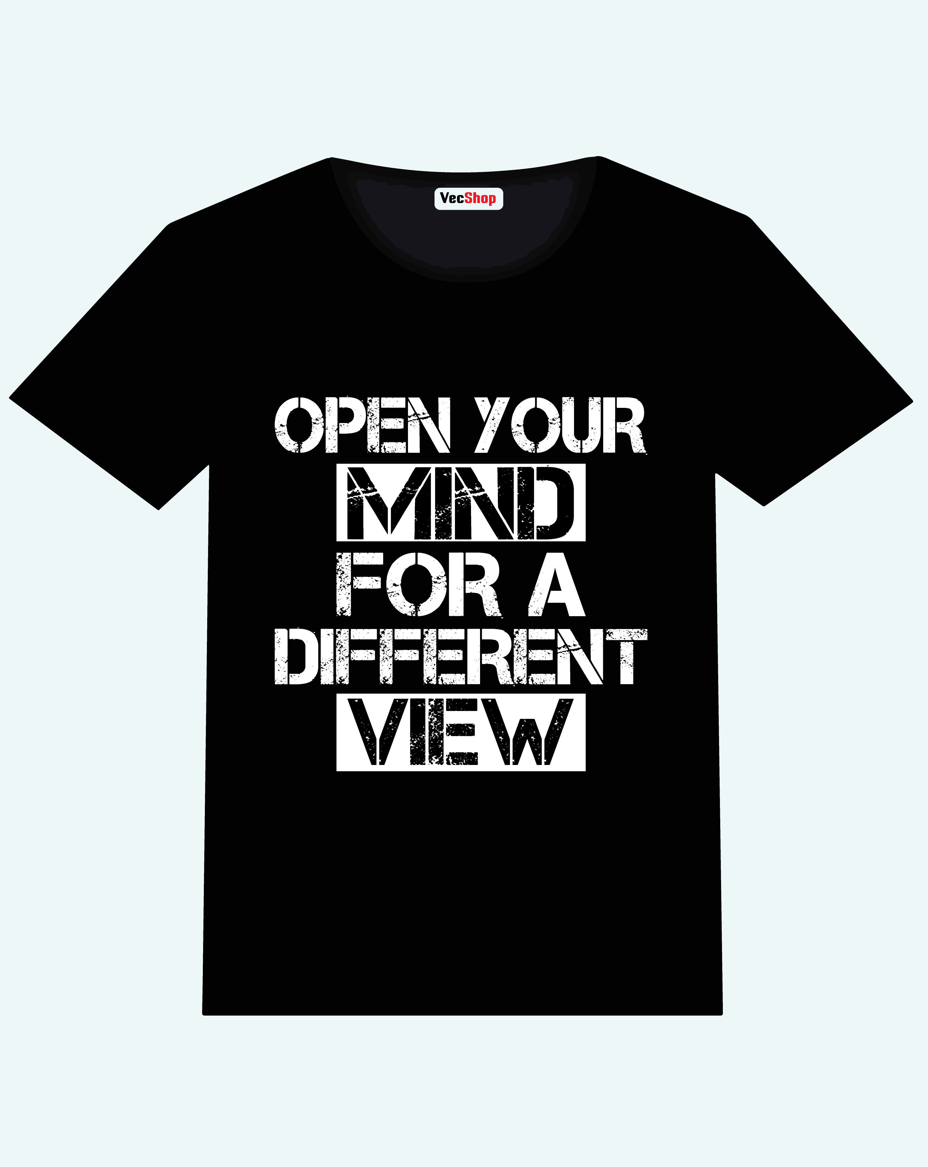 open your mind for a different view motivational quotes printed t shirts