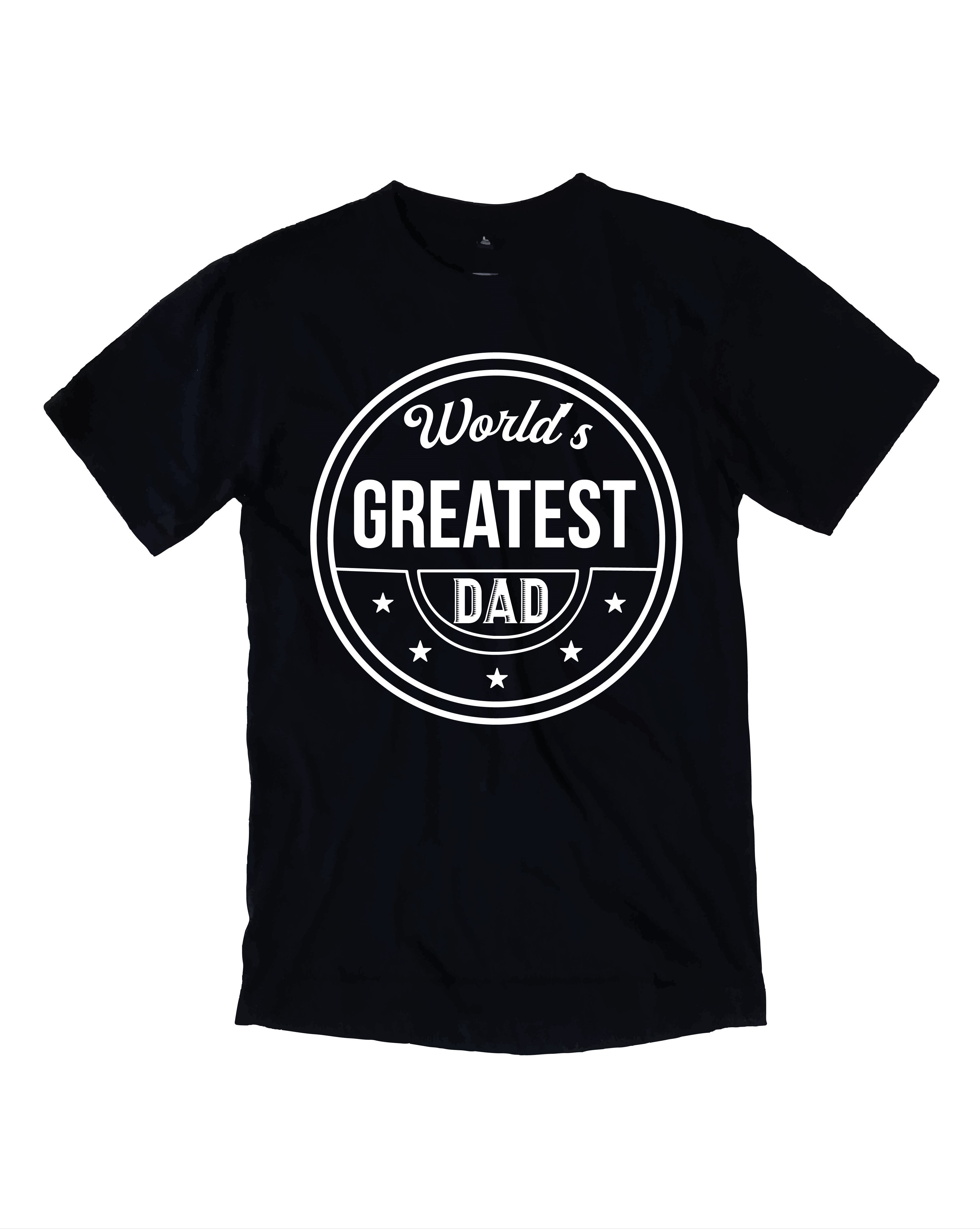 worlds greatest dad typography printed t shirts