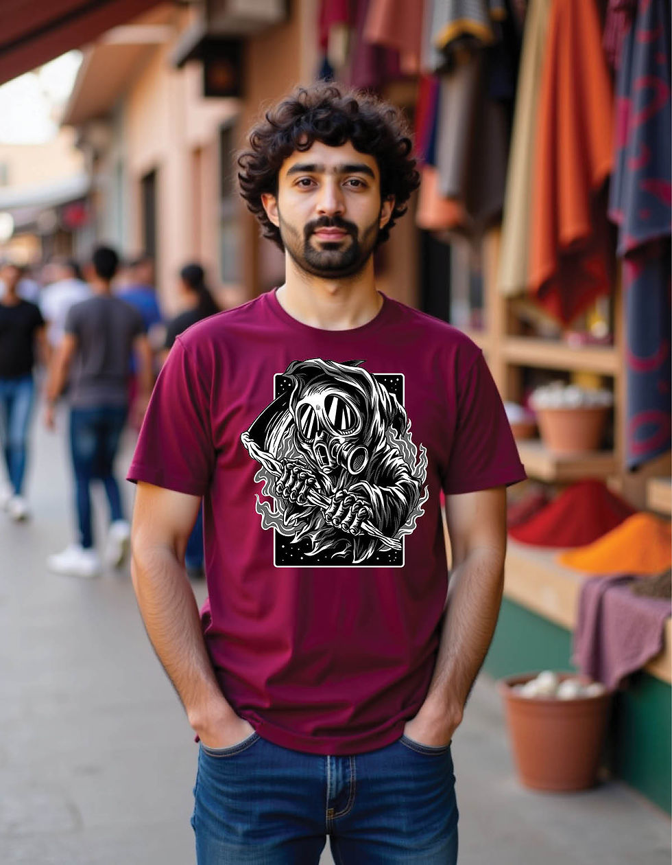 Thumbnail: Night Fang Regular Streetwear Shirt with Lunar Wolf Graphic