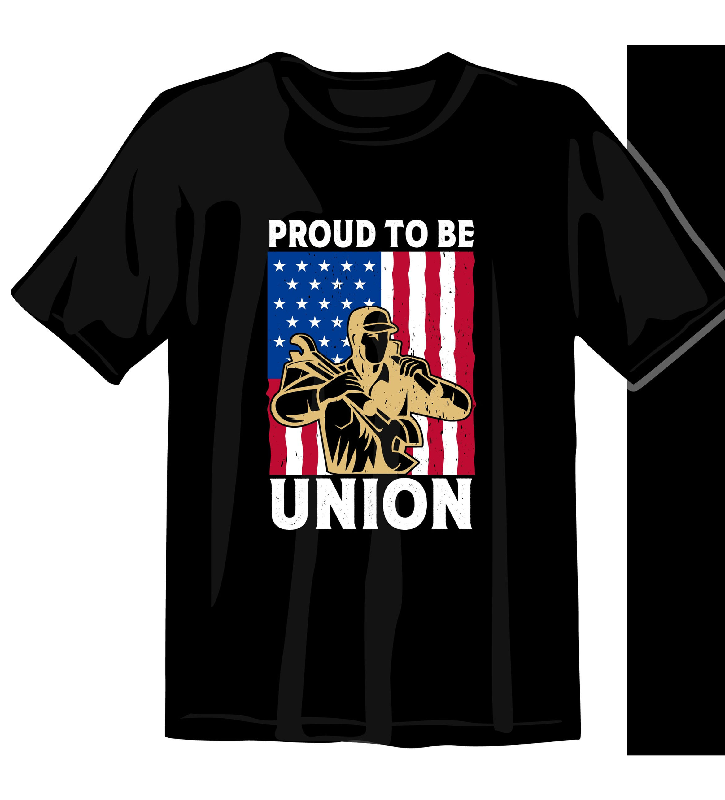 proud to be union graphic printed t shirts