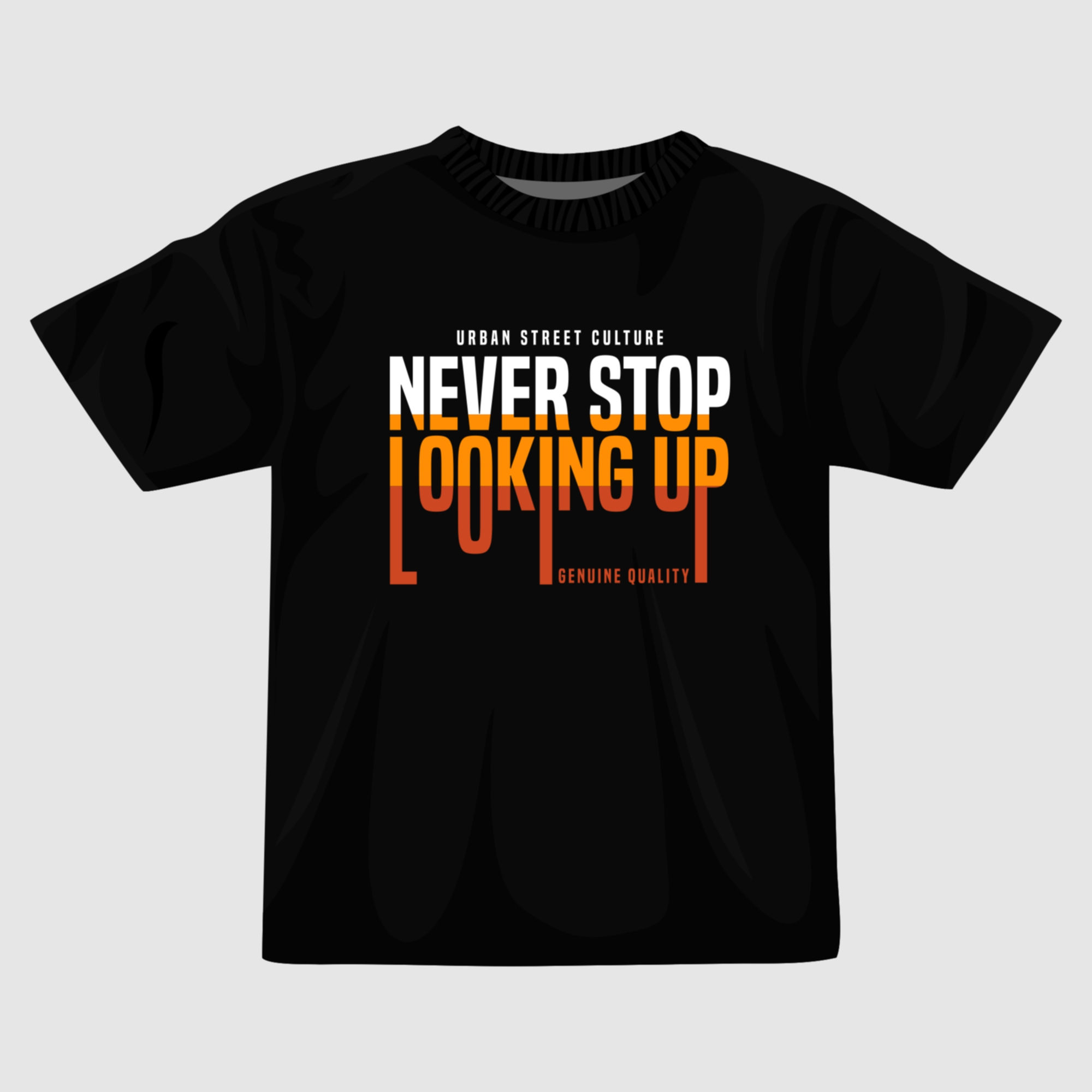 Never stop looking up, open your mind Oversized Graphic typography t-shirt
