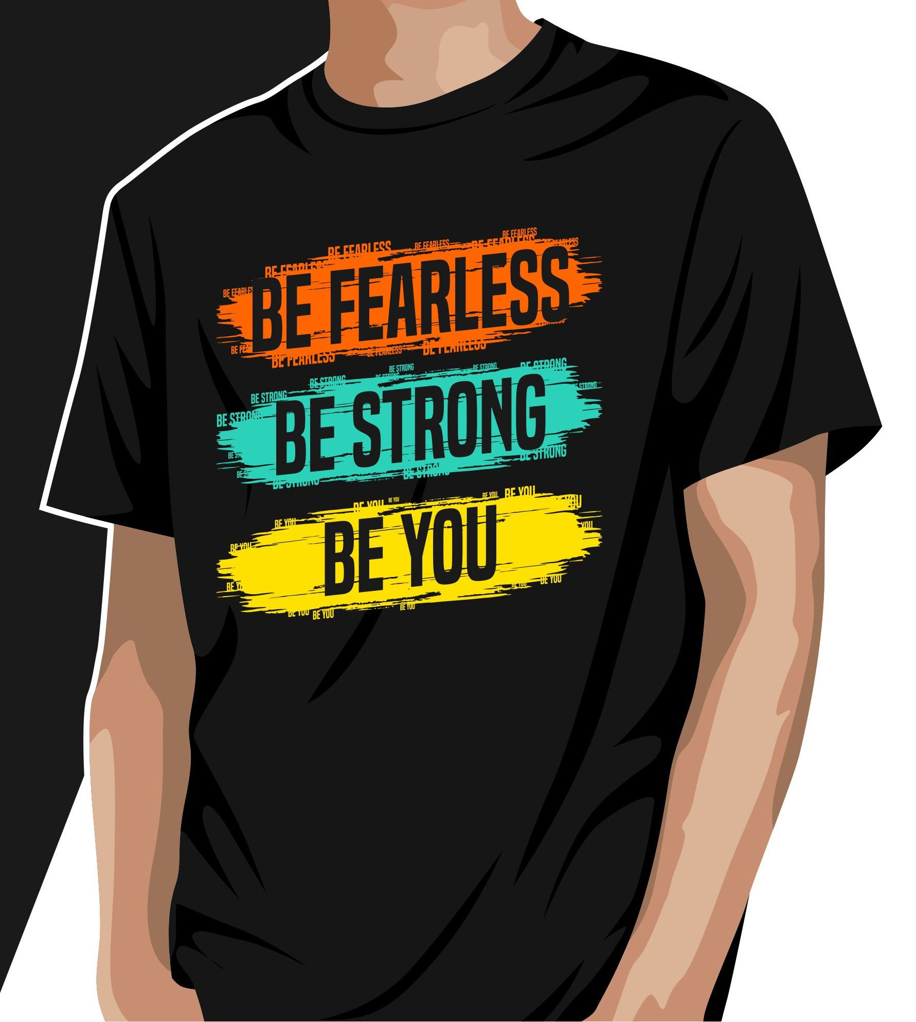 be fearless be strong be you oversized typography printed t shirts