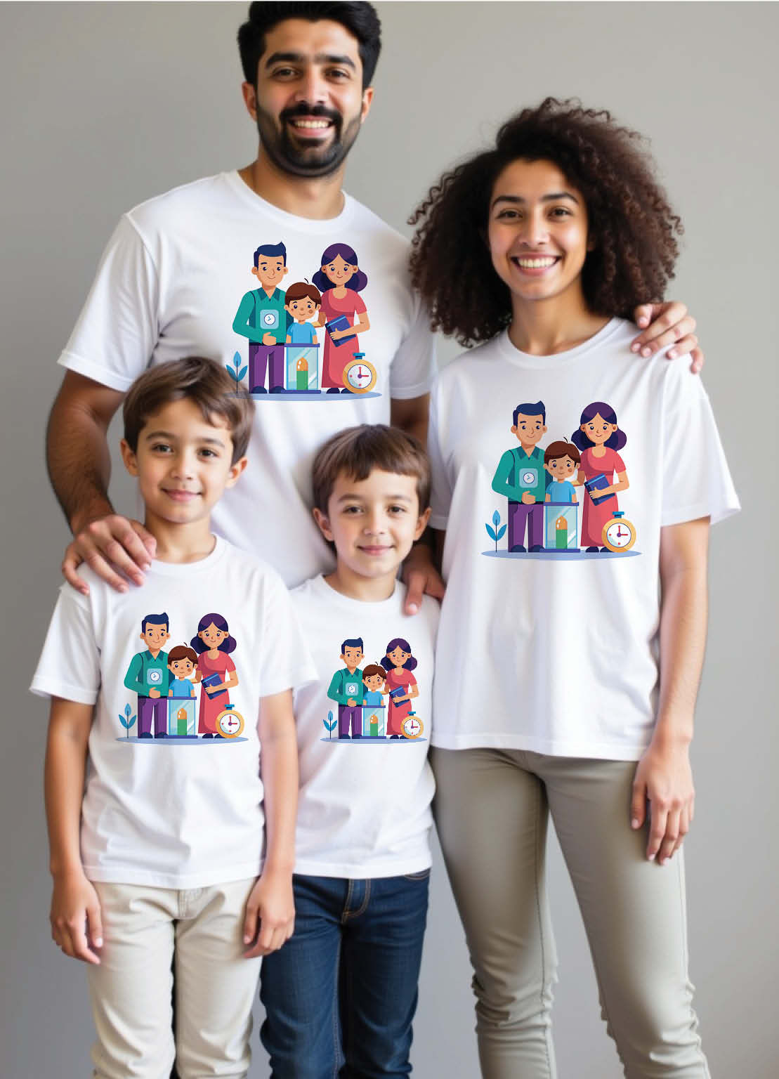 Family Matching T-Shirts – Vibrant Delhi Connaught Place Design
