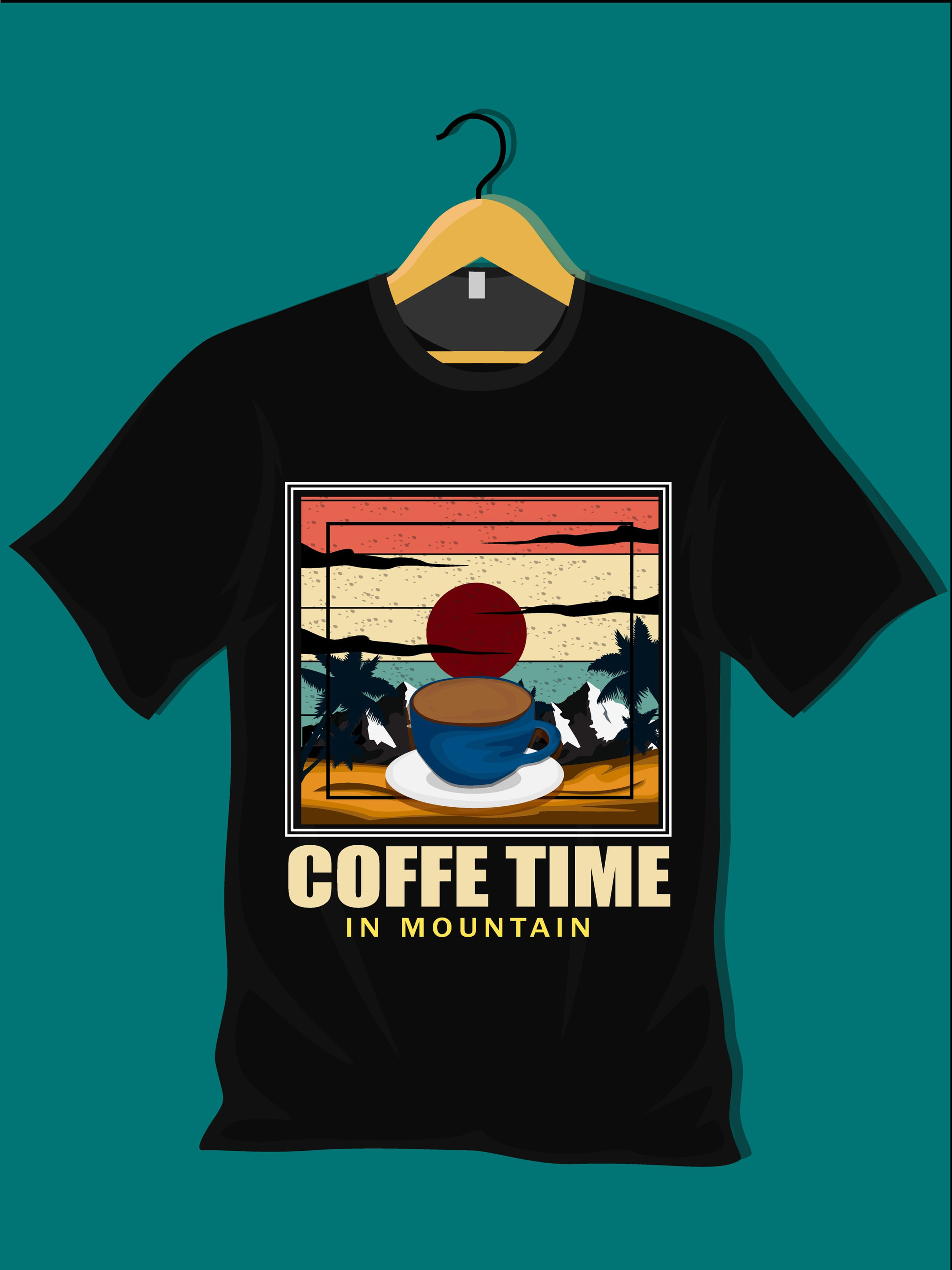 coffe time in mountain graphic t shirt coffee time t shirt