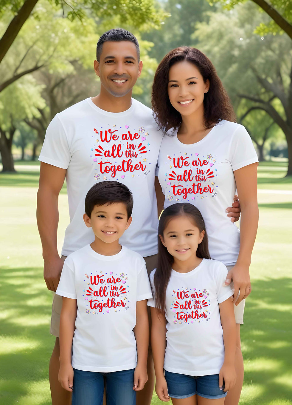 Family Matching Printed T-Shirts, Celebrate with Coordinated Style