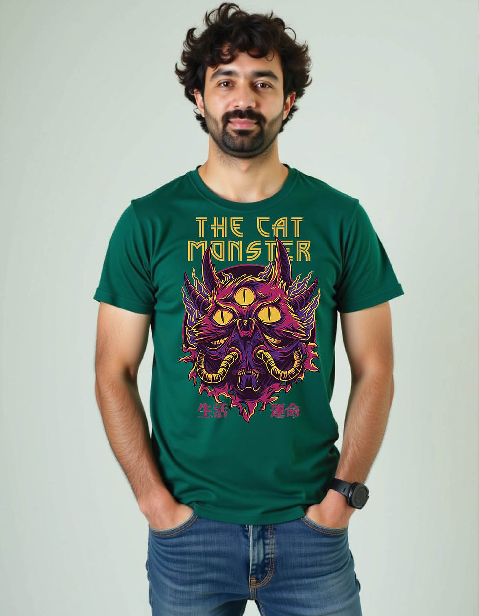 Thumbnail: Night Pulse Classic Tee with Lunar Beat Graphic in Black Ink