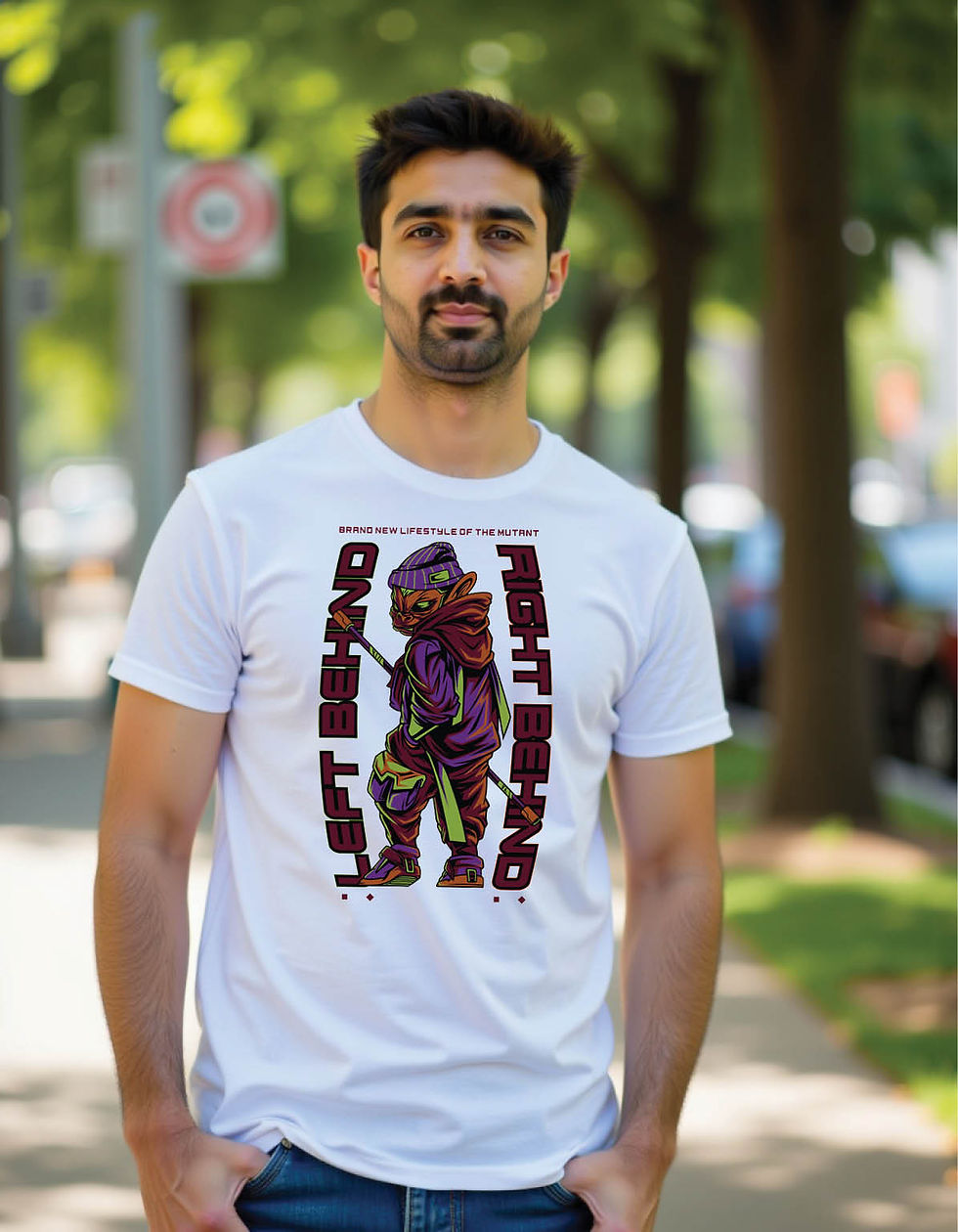 Thumbnail: Retro Sunset Graphic Tee in Regular Fit with Palm and Neon Skyline