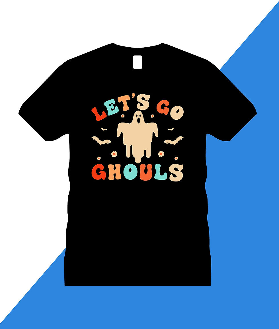 Thumbnail: lets go ghouls typography printed t shirts