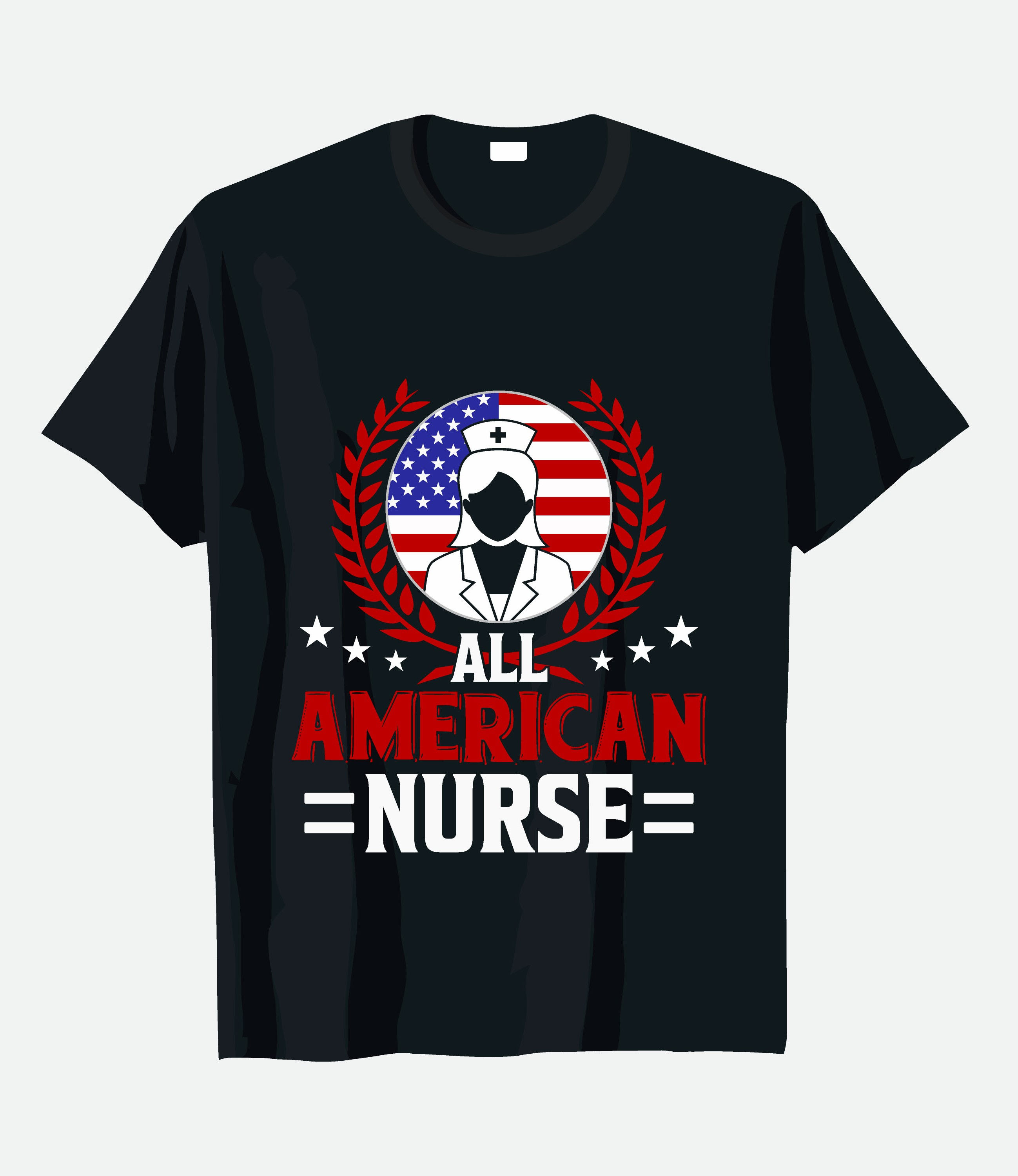 All amerecan nurse typography t shirt