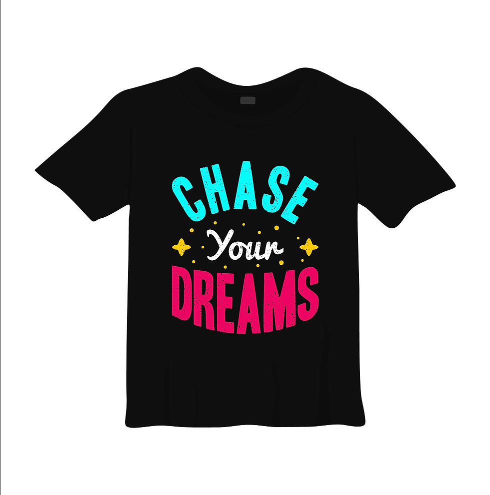 Thumbnail: chase your dreams typography printed t shirts
