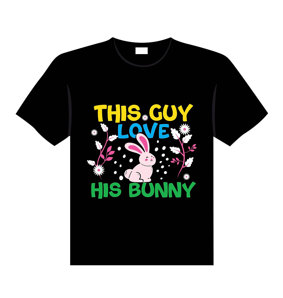 this guy love his bunny typography printed t shirts