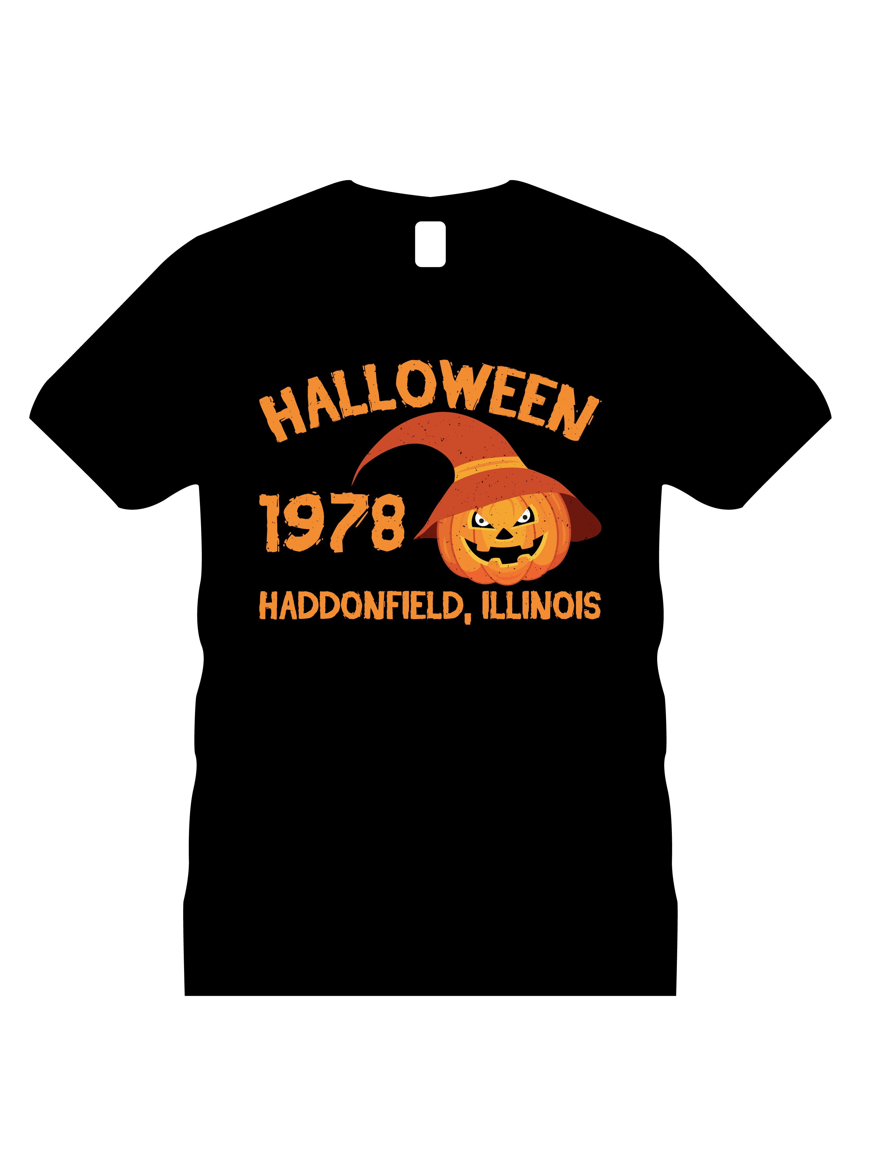 halloween 1978 haddonfield illnois typography printed t shirts