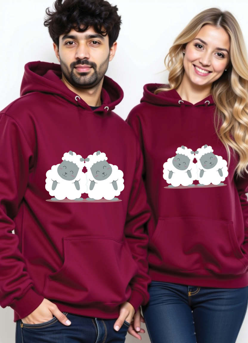 Coffee and Donut Love Couple Hoodies β Funny Foodie Style Romantic Sweatshirt Pair