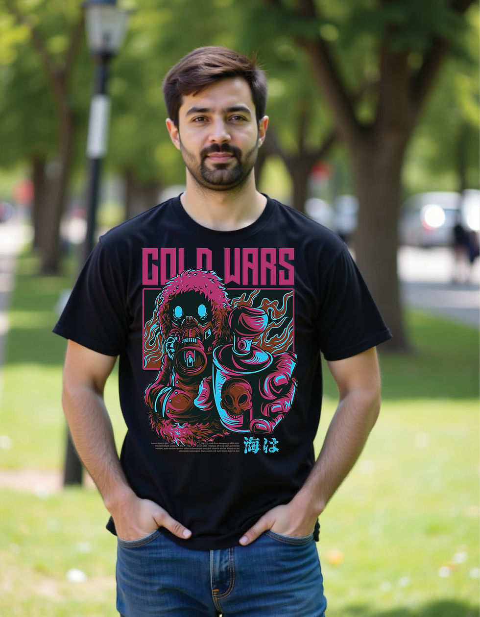 Thumbnail: Neon Flux Regular Streetwear Shirt with Electric Flow Print Art