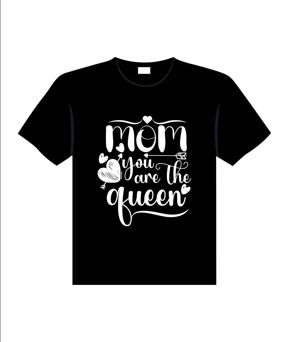 mom you are the queen typography printed t shirts