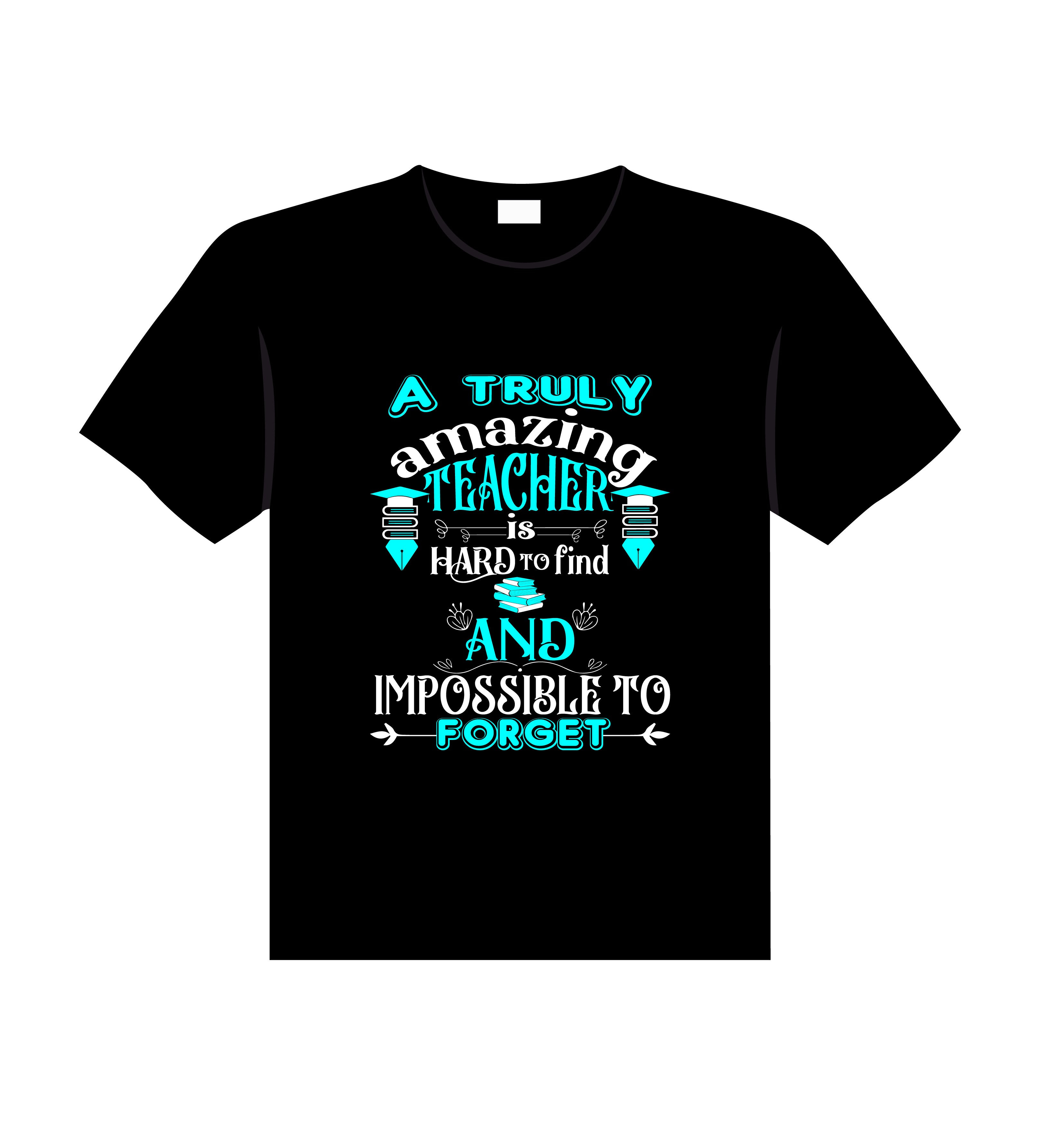a truly amazing teacher is hard to find typography t shirt