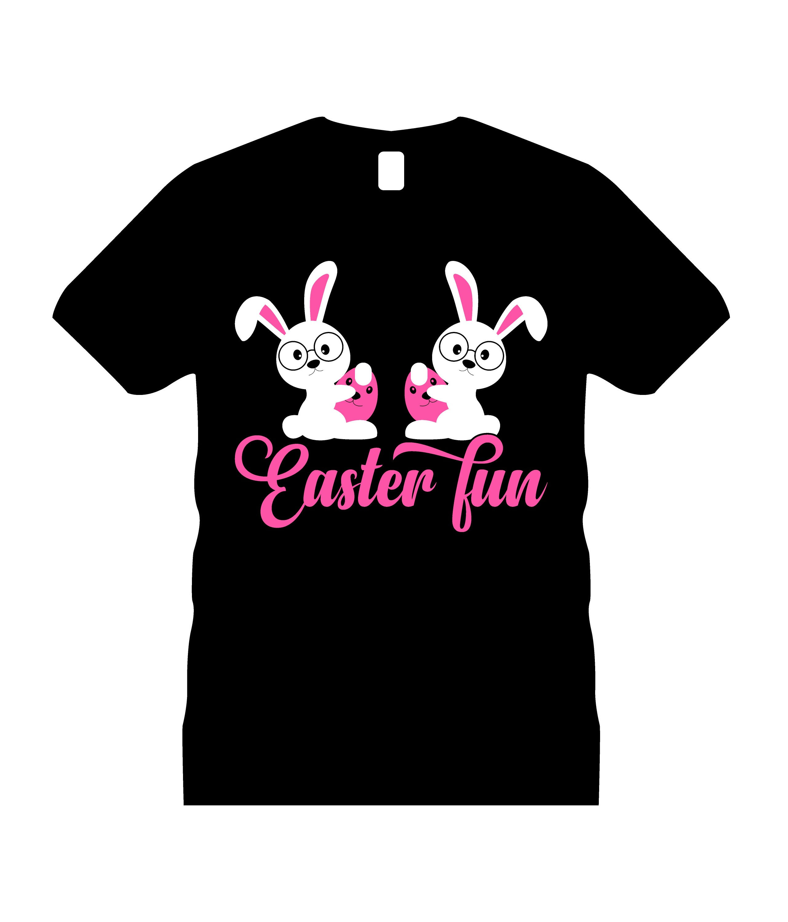 easter fun typography printed t shirts
