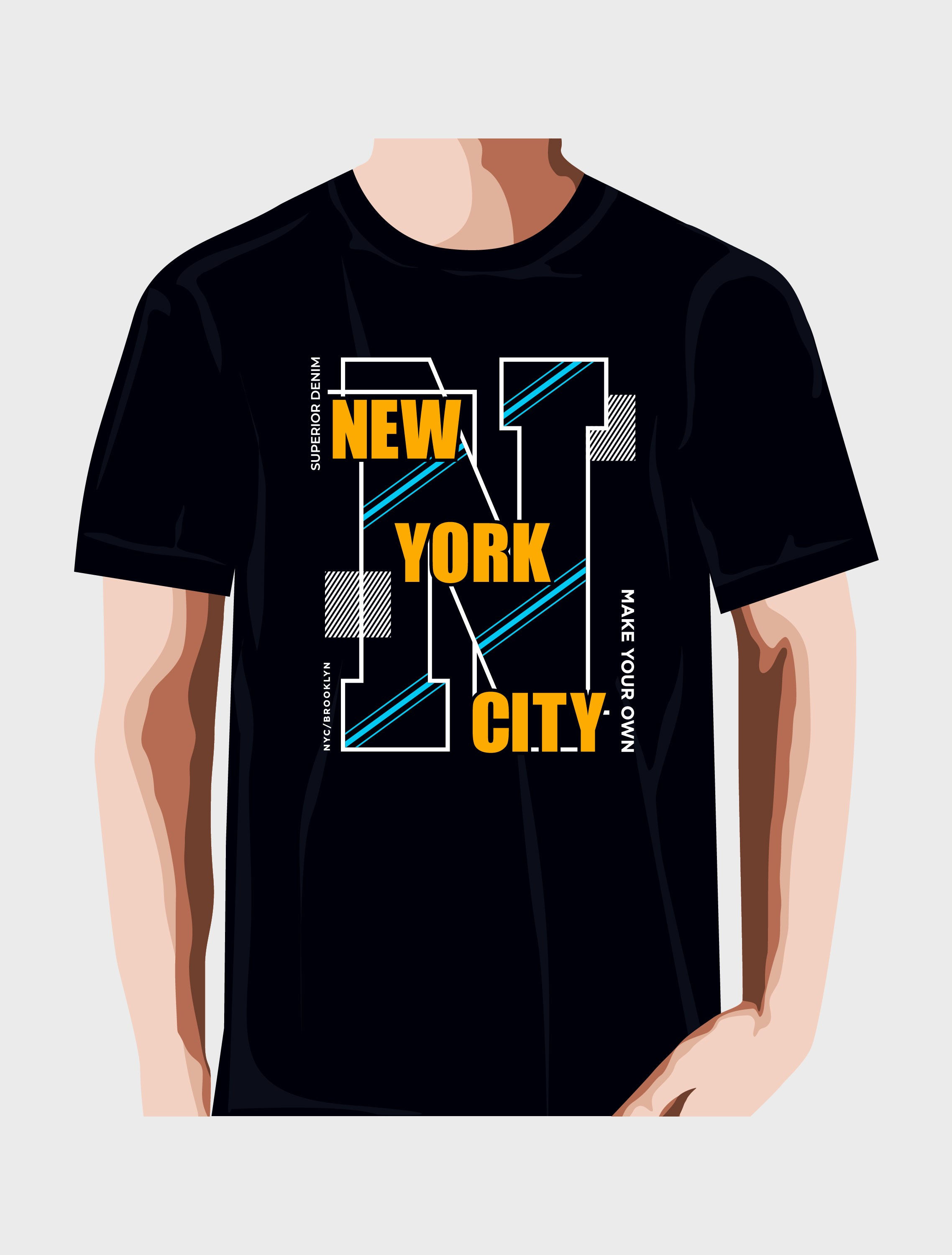 New york city typography t shirt