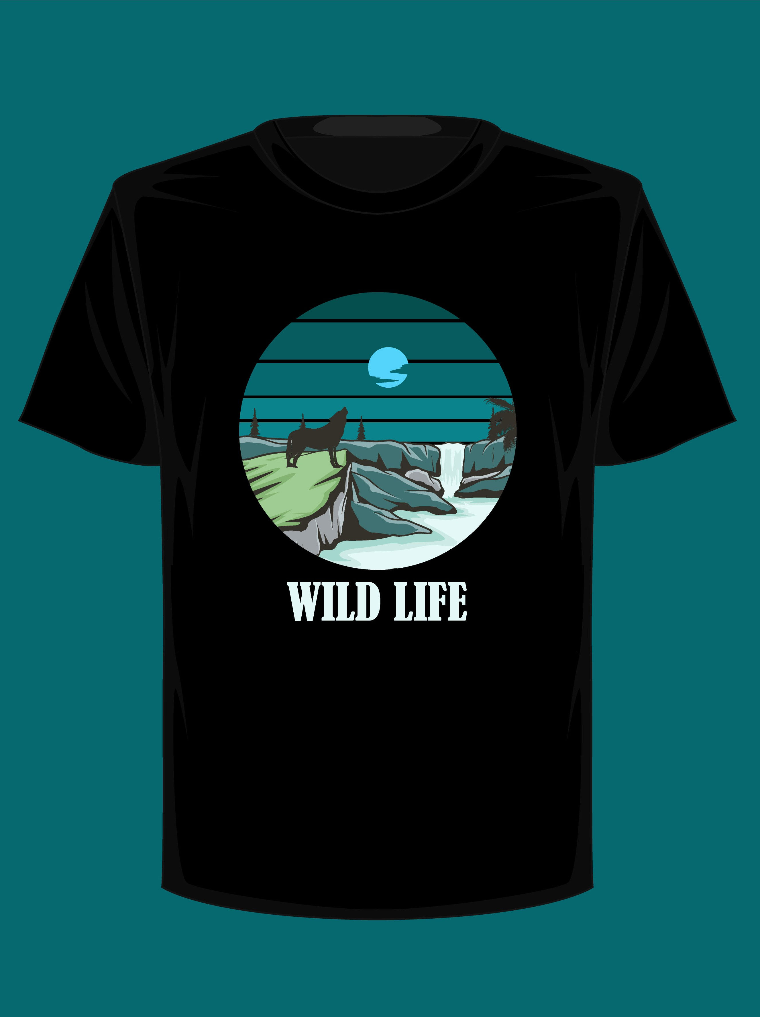 wild life river vintage graphic t shirt