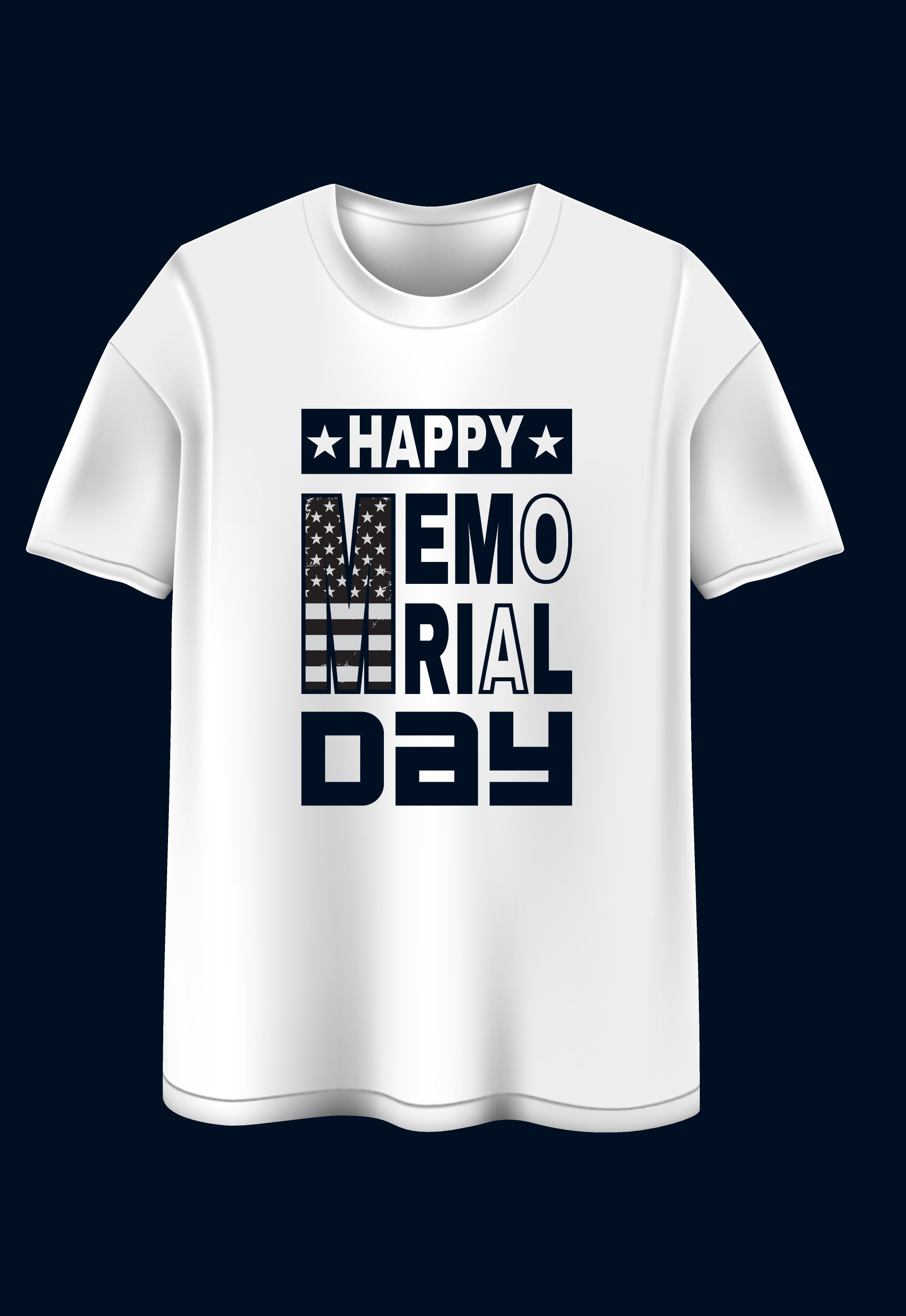 happy memorial day typography printed t shirts