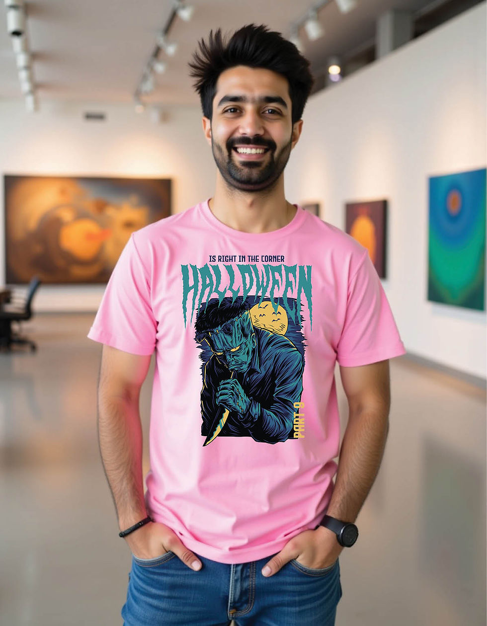 Chaos Theory Graphic Tee in Regular Fit with Abstract Energy Lines