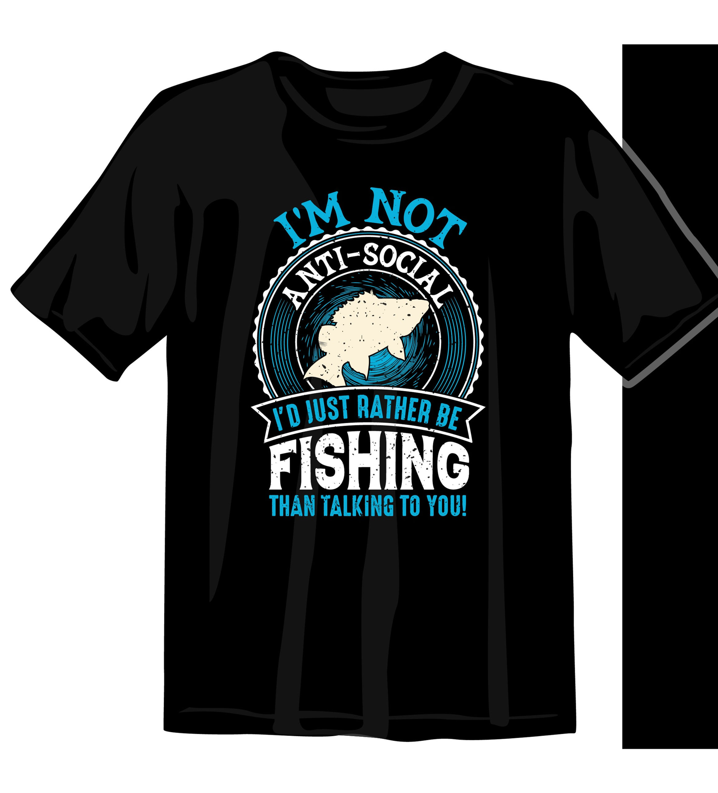 im not anti social fishing than talking yo you graphic printed t shirts