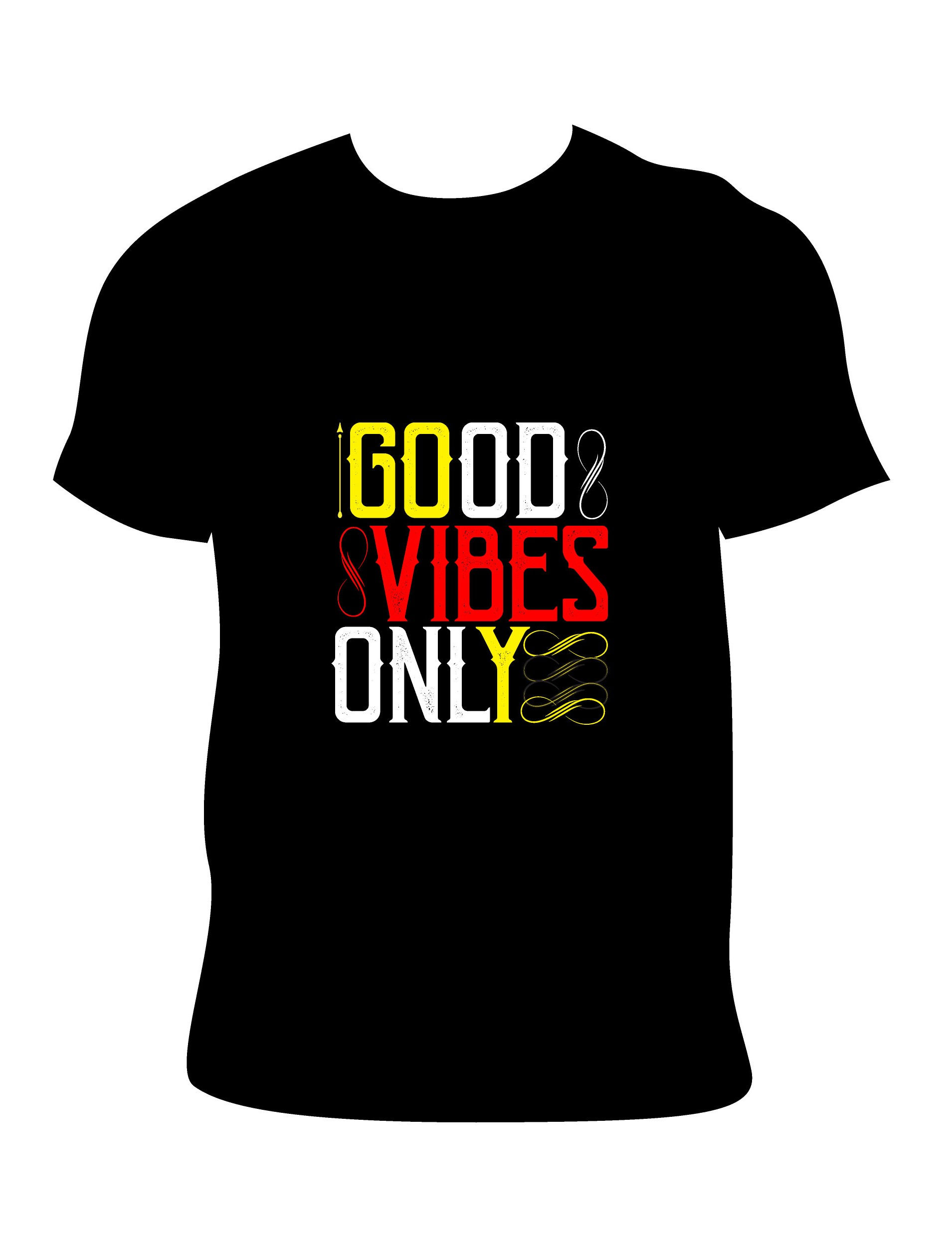 good vibes only typography printed t shirts