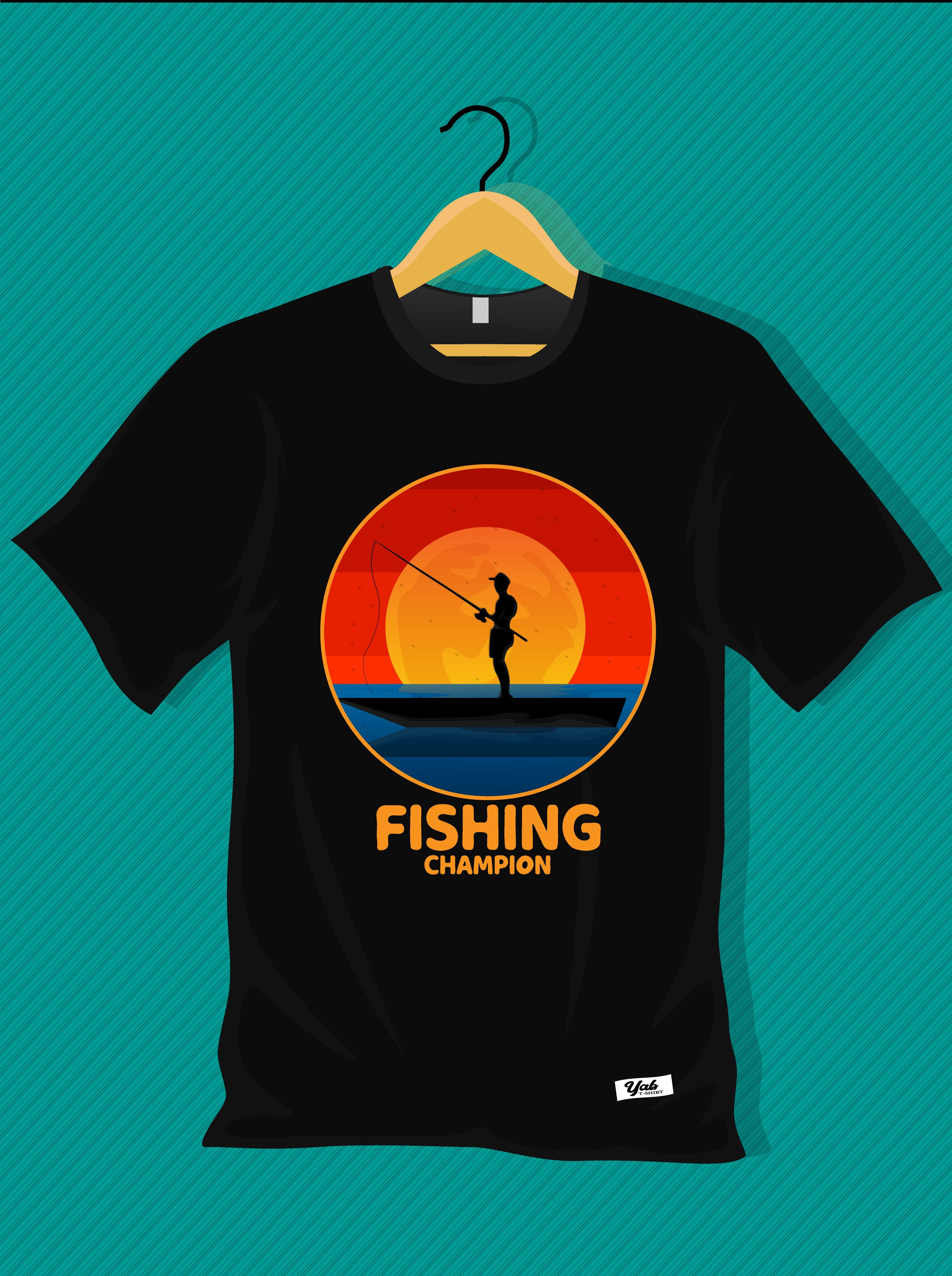 fishing chapion typography t shirts