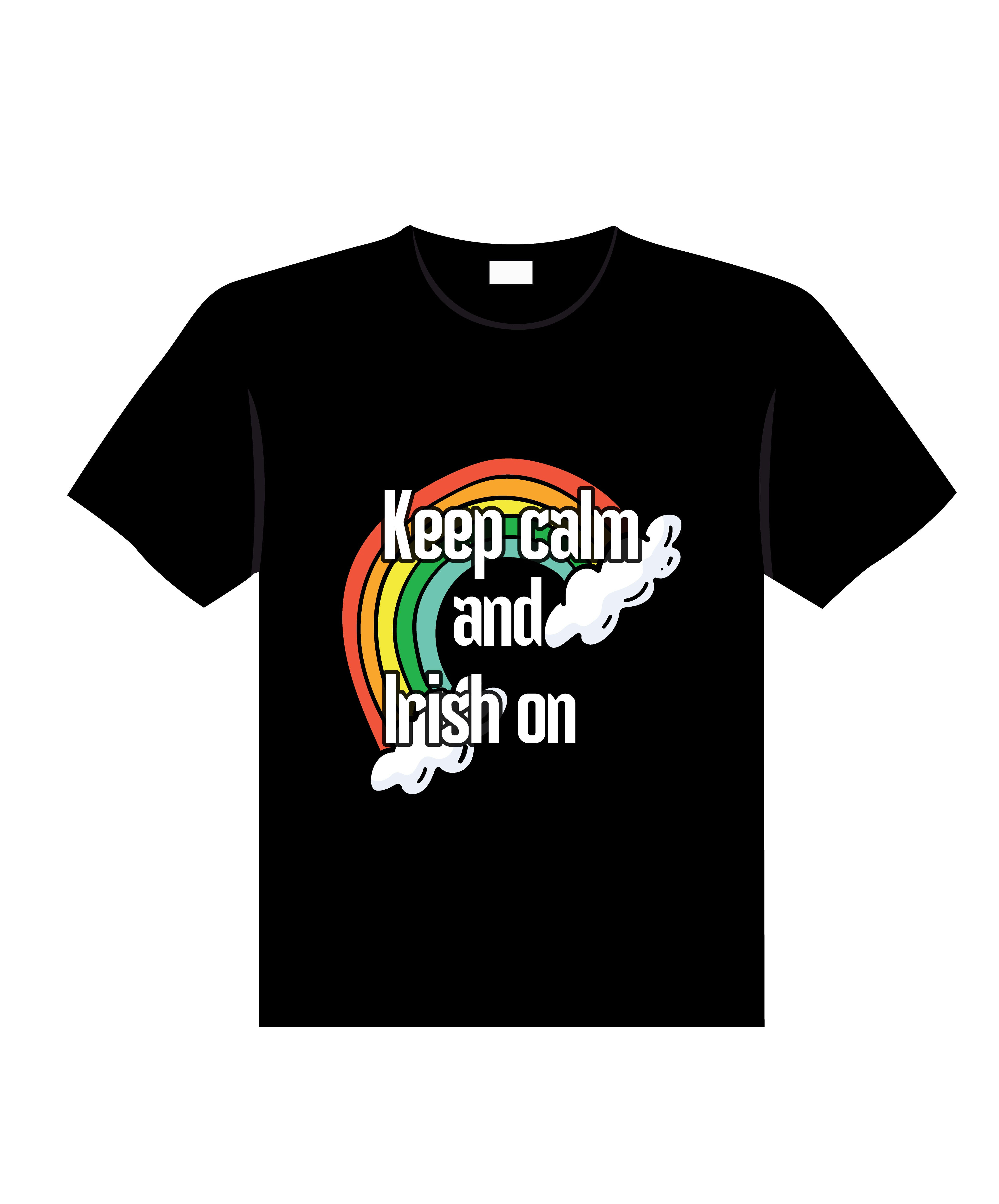 keep calm and irish on typography printed t shirts
