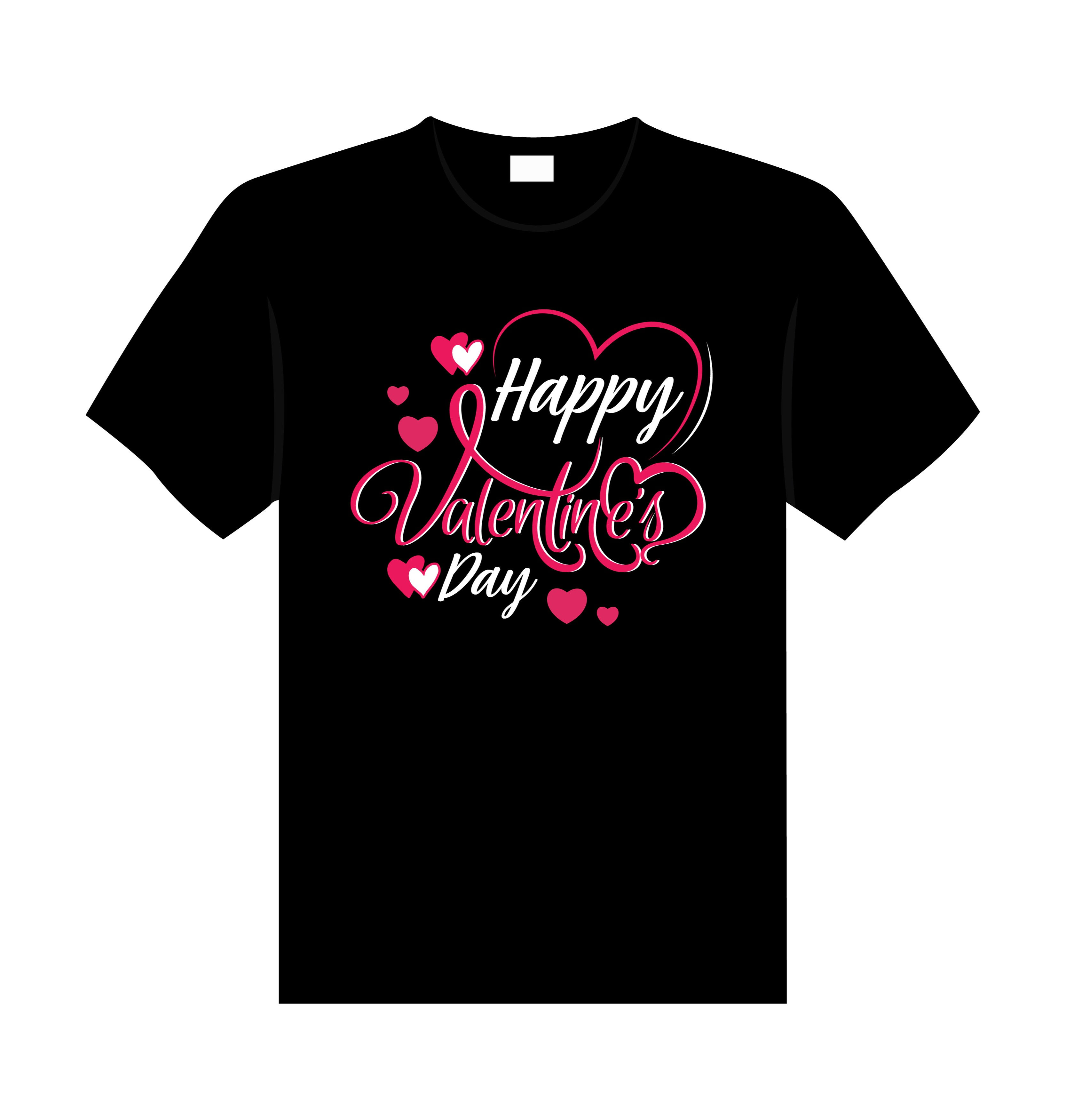happy valentines day typography printed t shirts