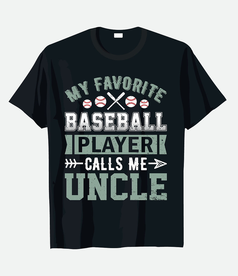 My favorite baseball player calls me uncle typography t shirt