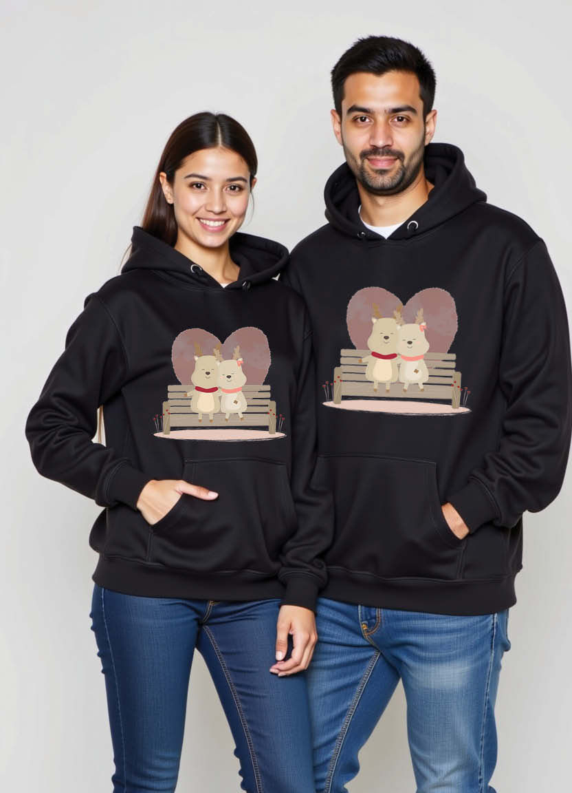 You’ve Got the Smile That Can Light Up My World” Printed Couple Hoodie Set