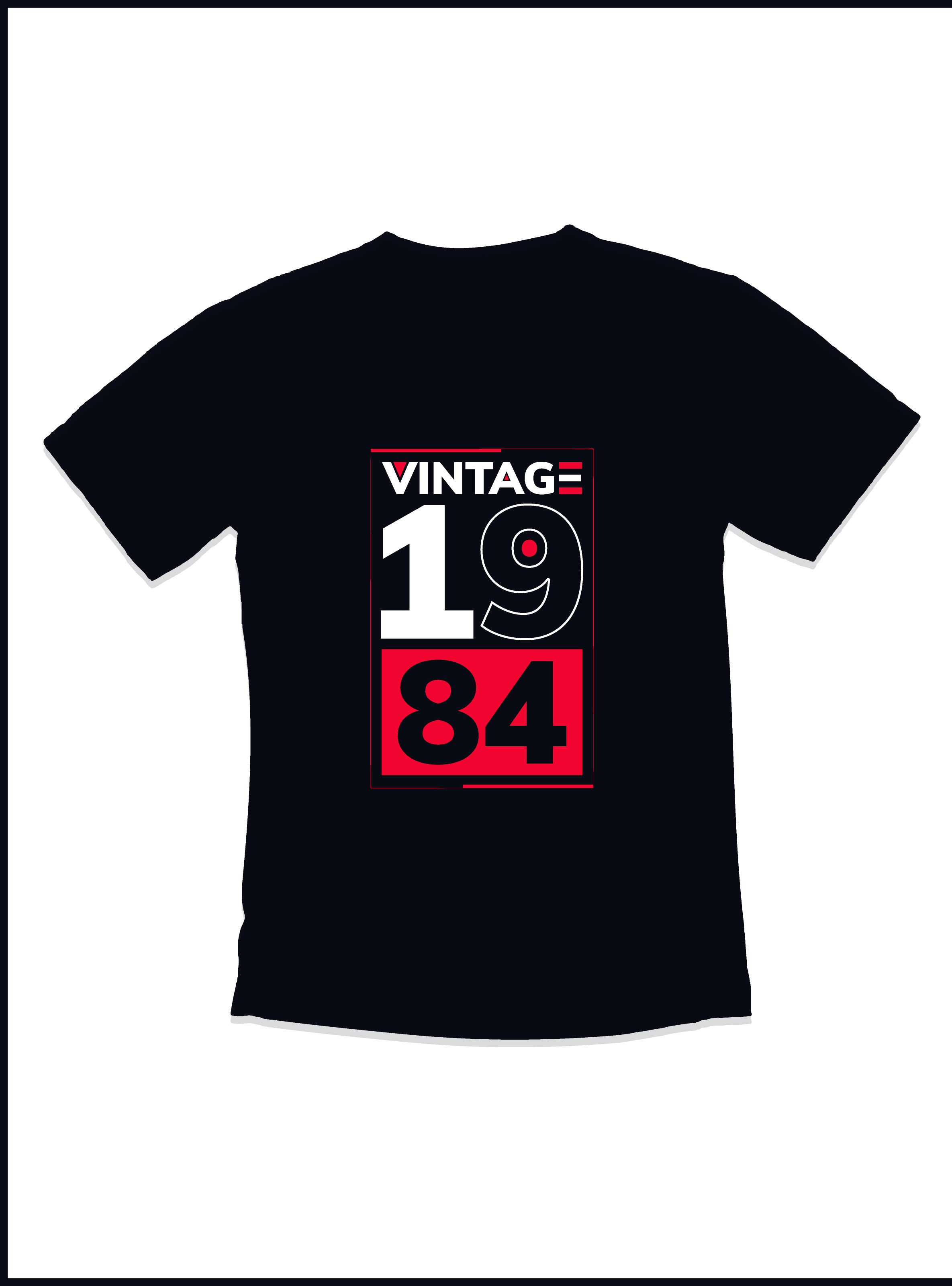 birthday t shirt with vintage 1984 typography t shirt